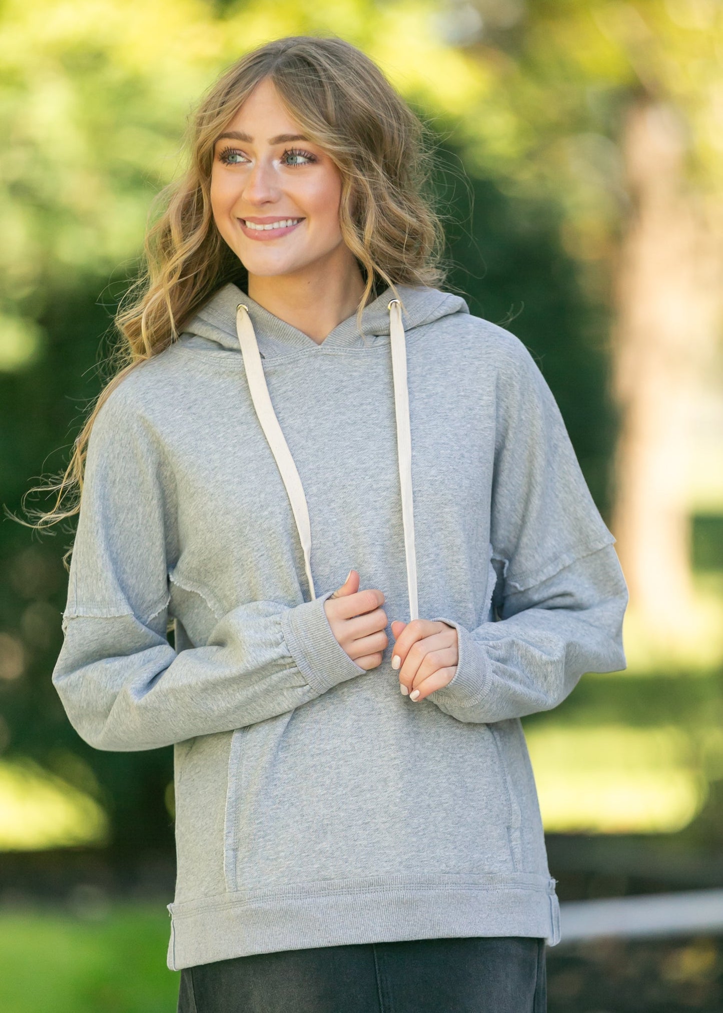 French Terry Seam Detail Hoodie FF Tops