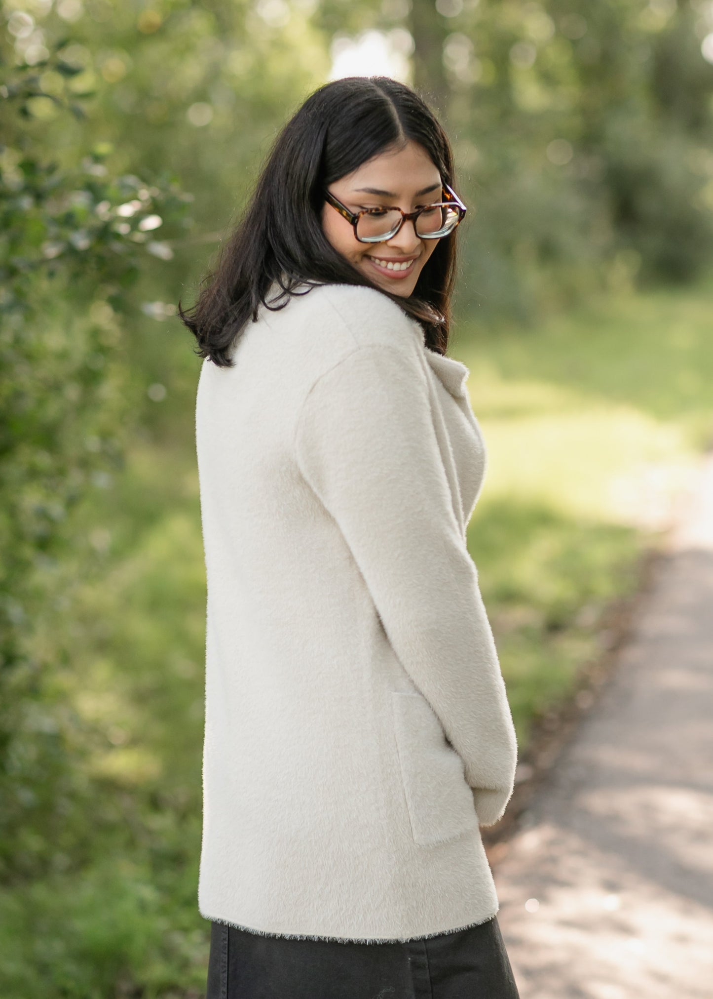 Fuzzy Button Front Coatigan FF Layering Essentials