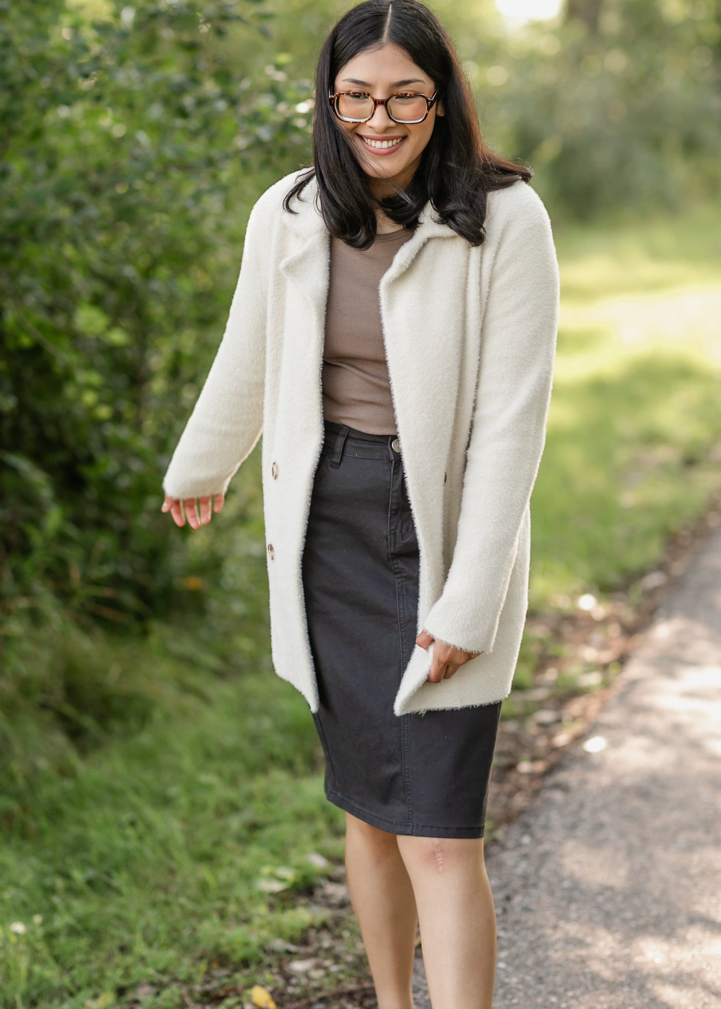 Fuzzy Button Front Coatigan FF Layering Essentials