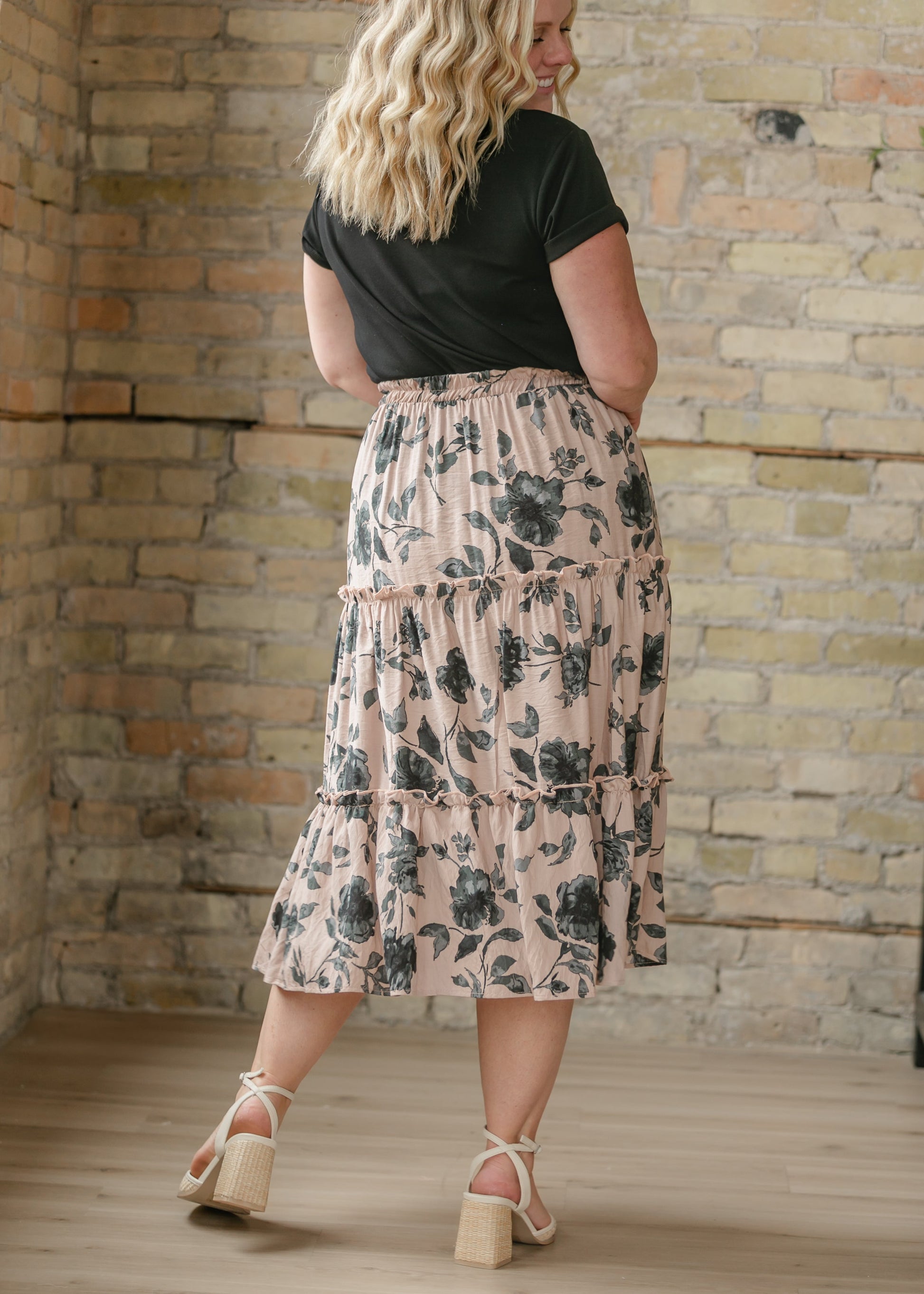 Giana Ruffle Tiered Midi Skirt FF Skirts