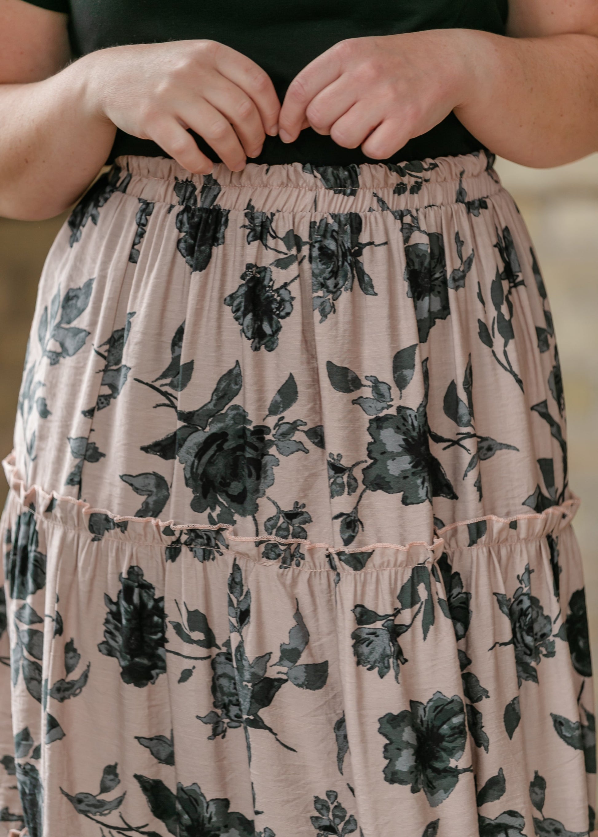 Giana Ruffle Tiered Midi Skirt FF Skirts