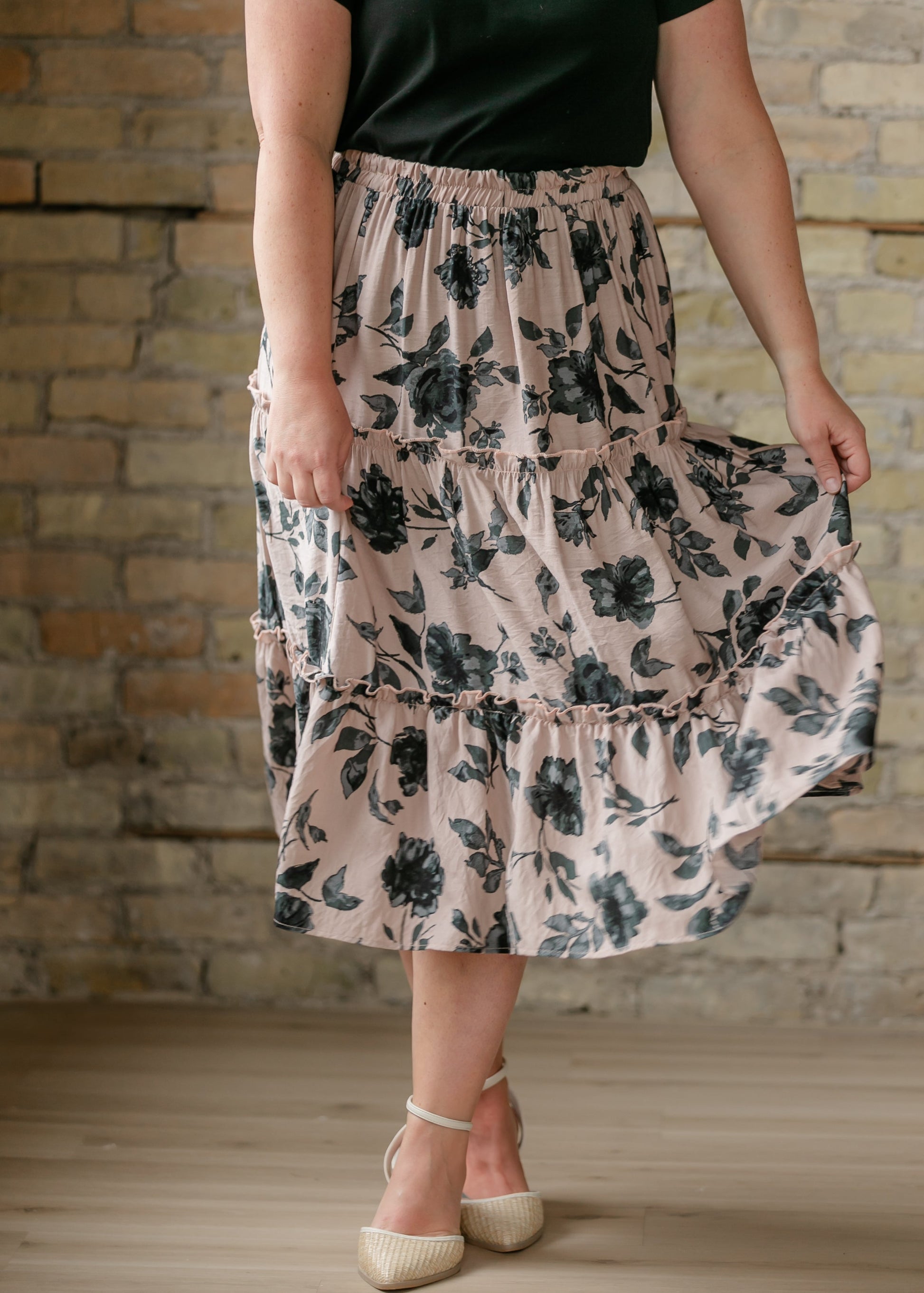 Giana Ruffle Tiered Midi Skirt FF Skirts Mauve / XS