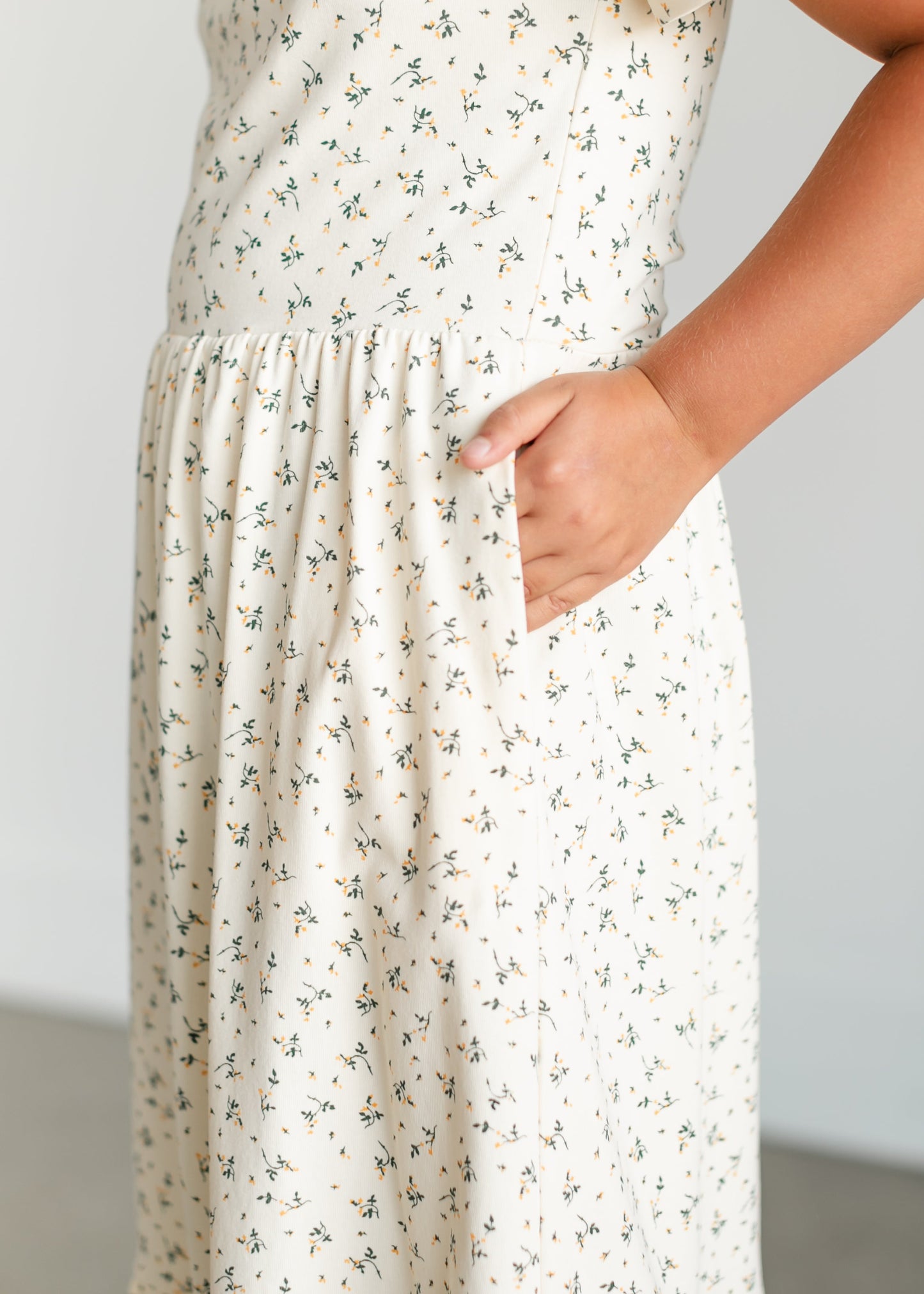 Girl's Aubriel Floral Puff Sleeve Midi Dress IC Girls