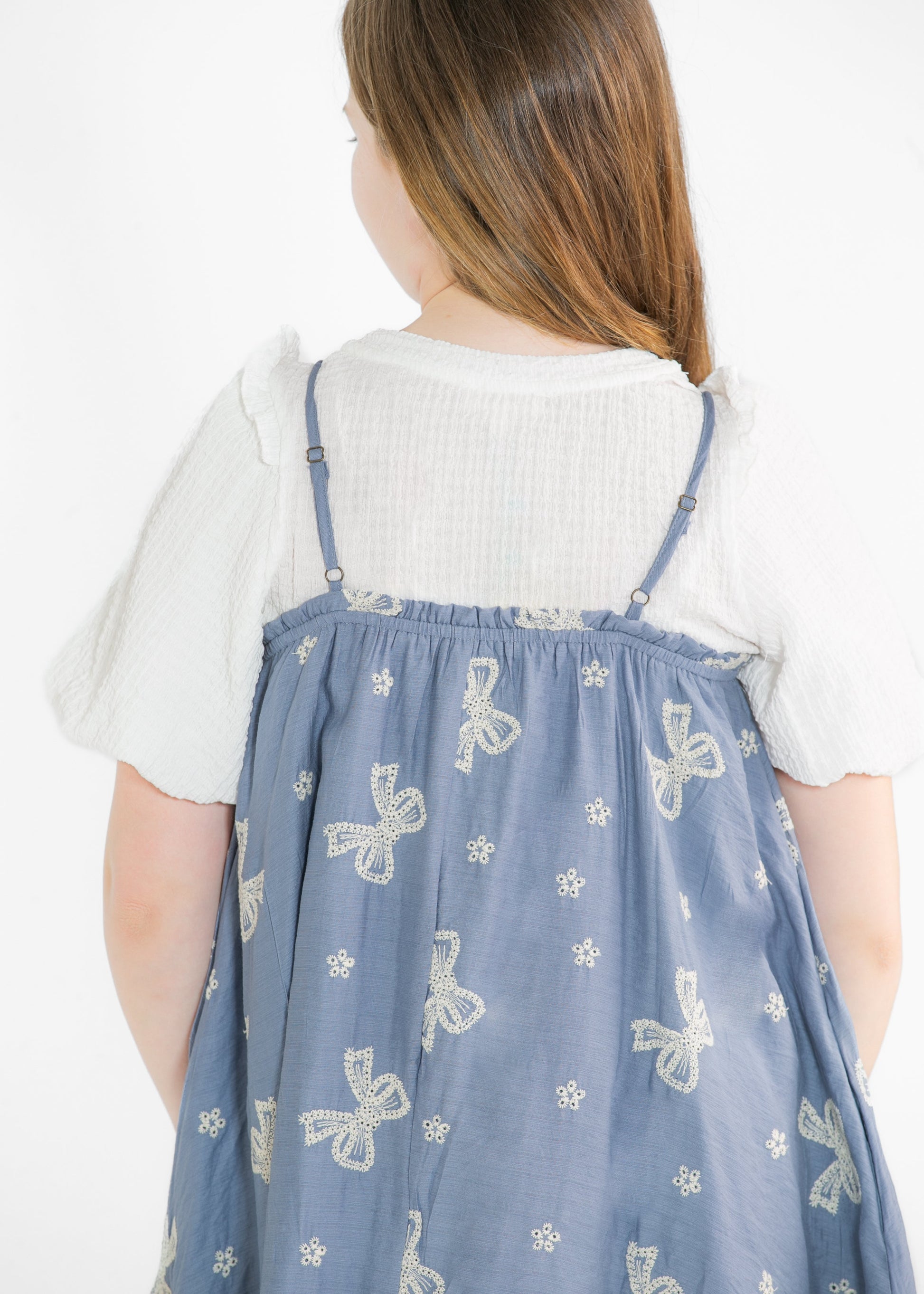 Girl's Crinkled Puff Sleeve Knit Top FF Girls