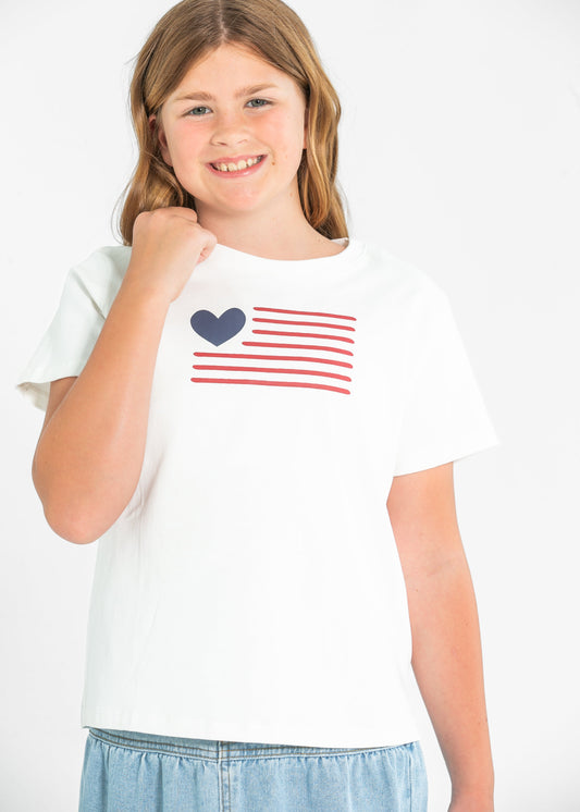 Girl's Heart Flag Graphic Tee FF Girls