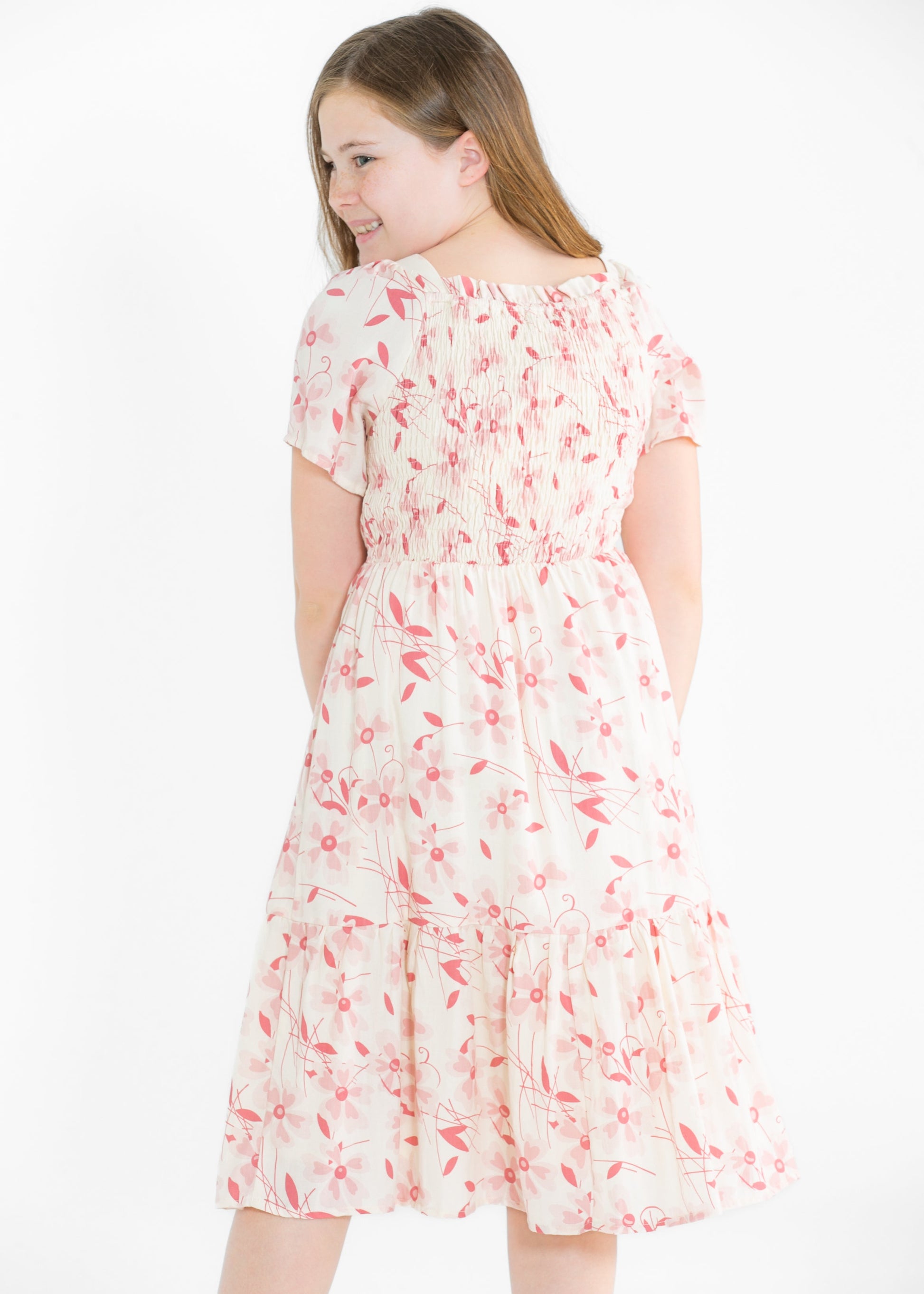 Girl's Summer Cap Sleeve Midi Dress IC Girls