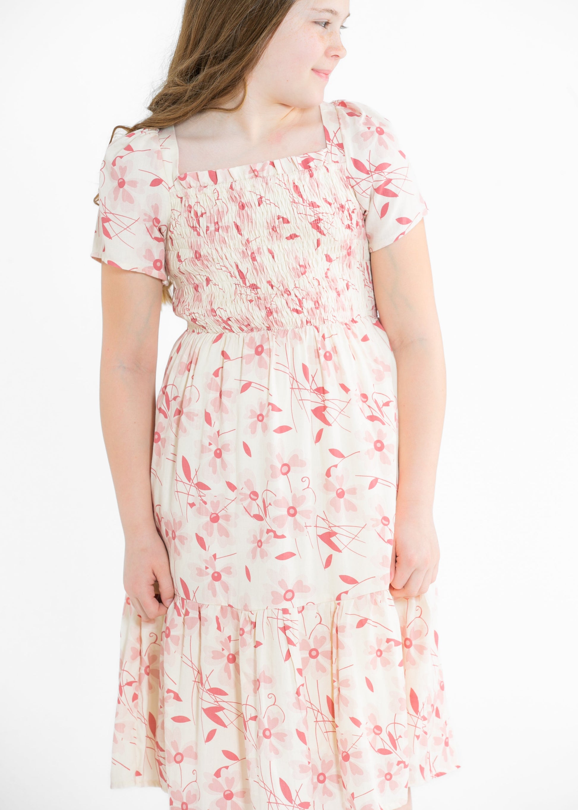 Girl's Summer Cap Sleeve Midi Dress IC Girls