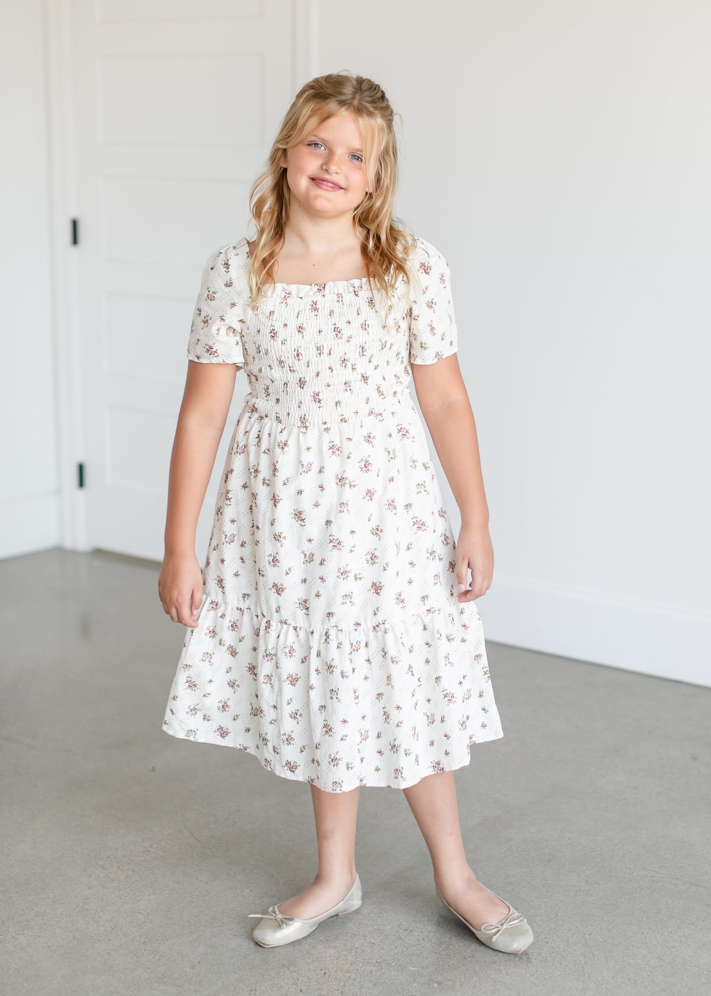 Girl's Summer Smocked Midi Dress IC Girls