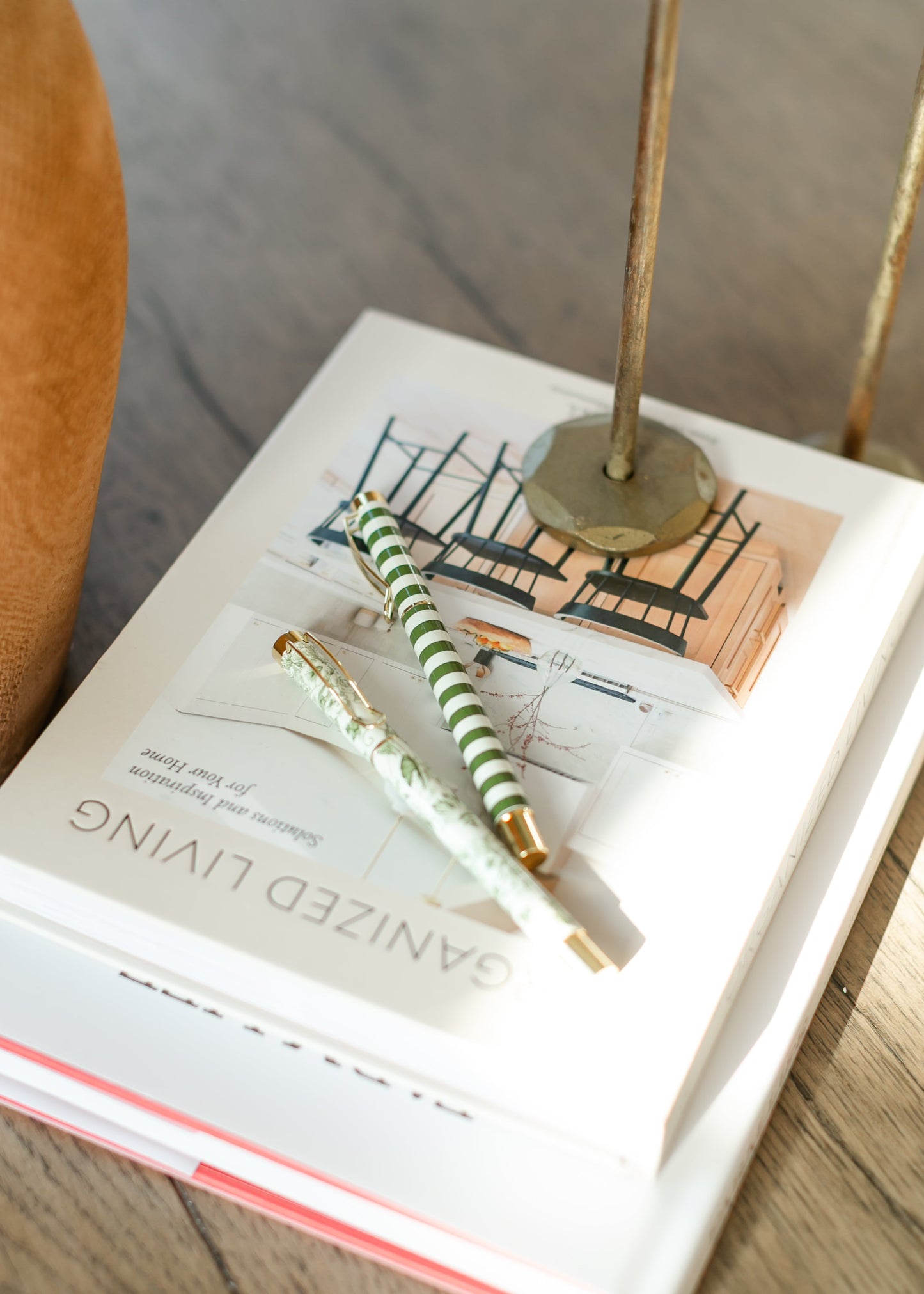 Green Floral Metal Pen 2pc. Set Gifts