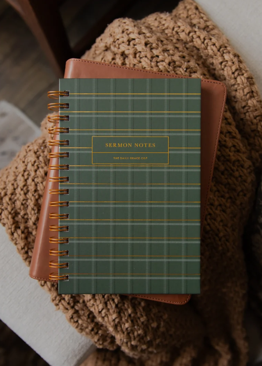 Green Plaid Sermon Notes Journal Gifts