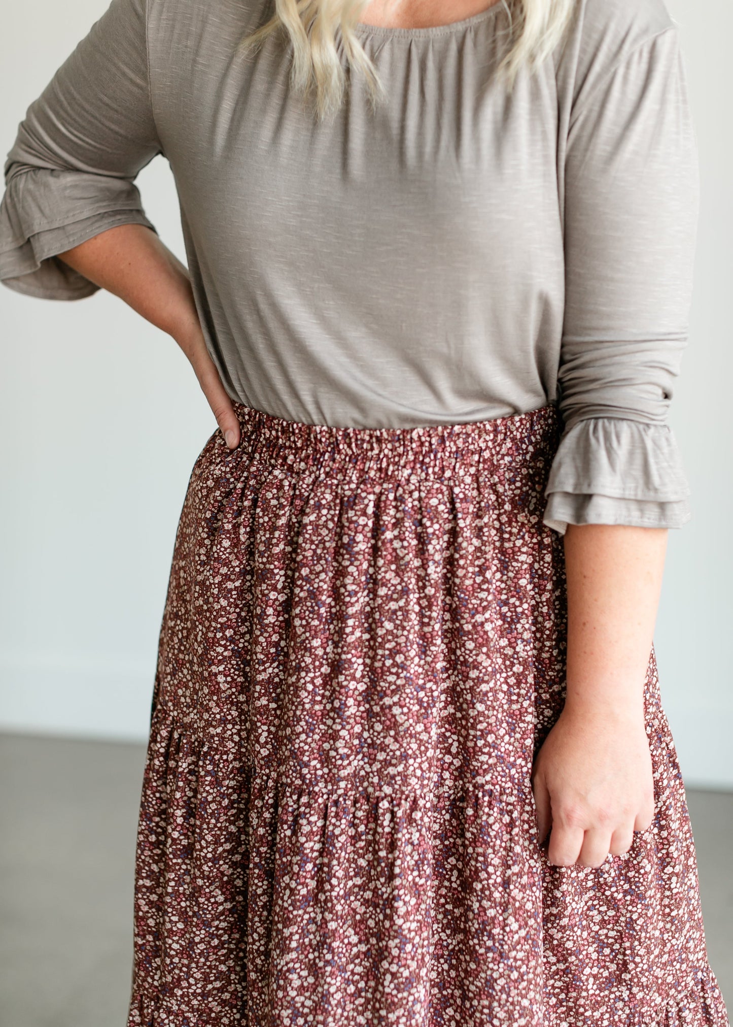 Harlow Floral Tiered Midi Skirt IC Skirts