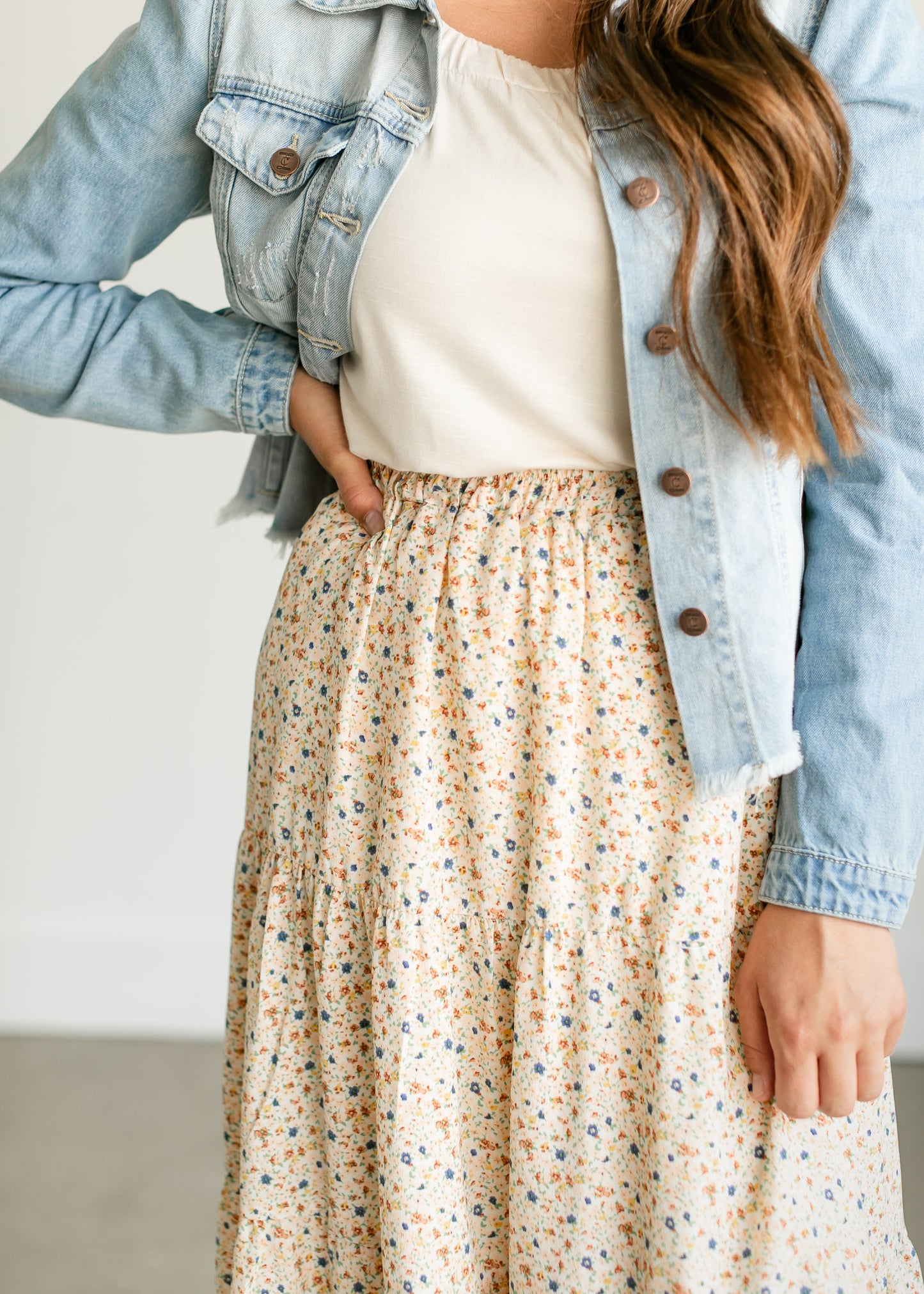 Harlow Floral Tiered Midi Skirt IC Skirts