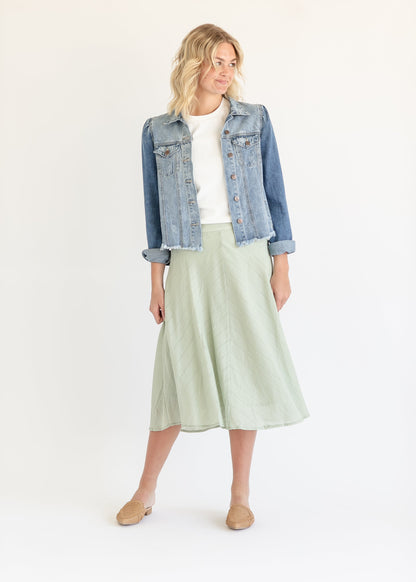 Hazel Chevron A-line Midi Skirt FF Skirts