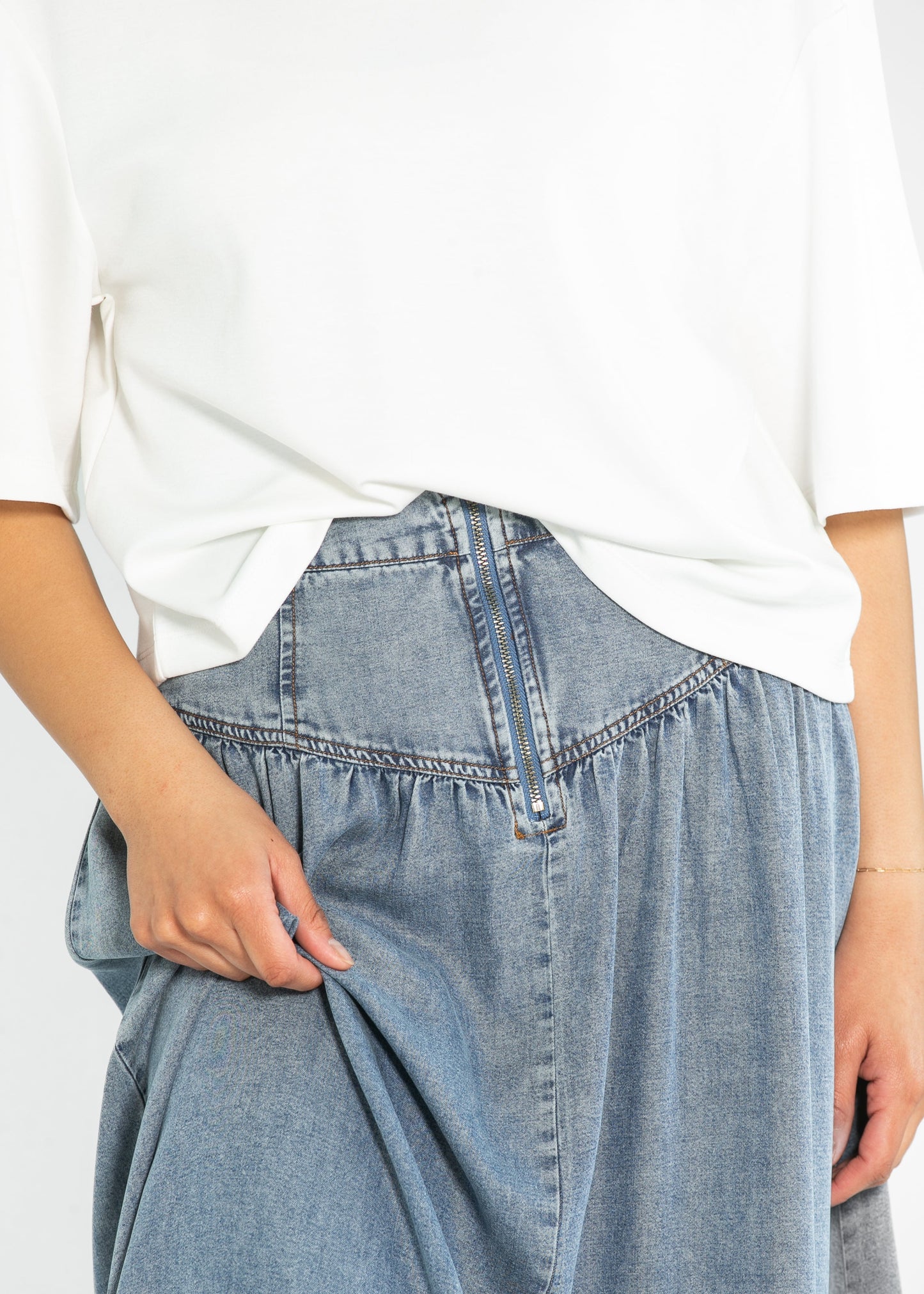 Heartloom® Amela Denim Maxi Skirt FF Skirts