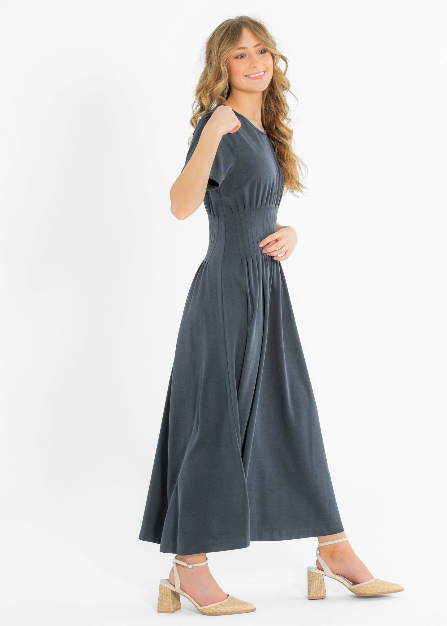 Heartloom® Archie Short Sleeve Jersey Maxi Dress FF Dresses