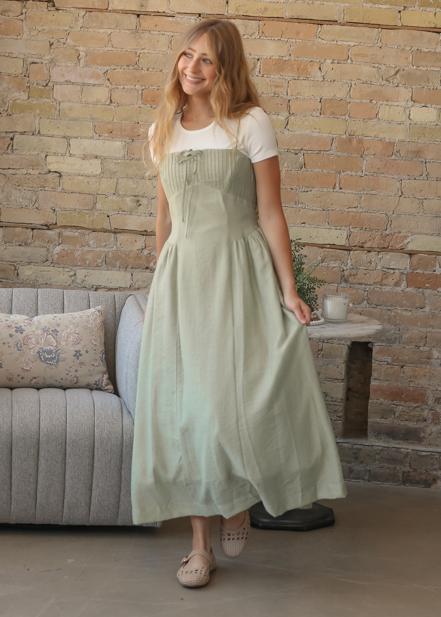 in loom green dress Heartloom Kaelin Mineral Maxi Dress, Medium DREE Style:Without Slit Low back wedding dress style straps that can