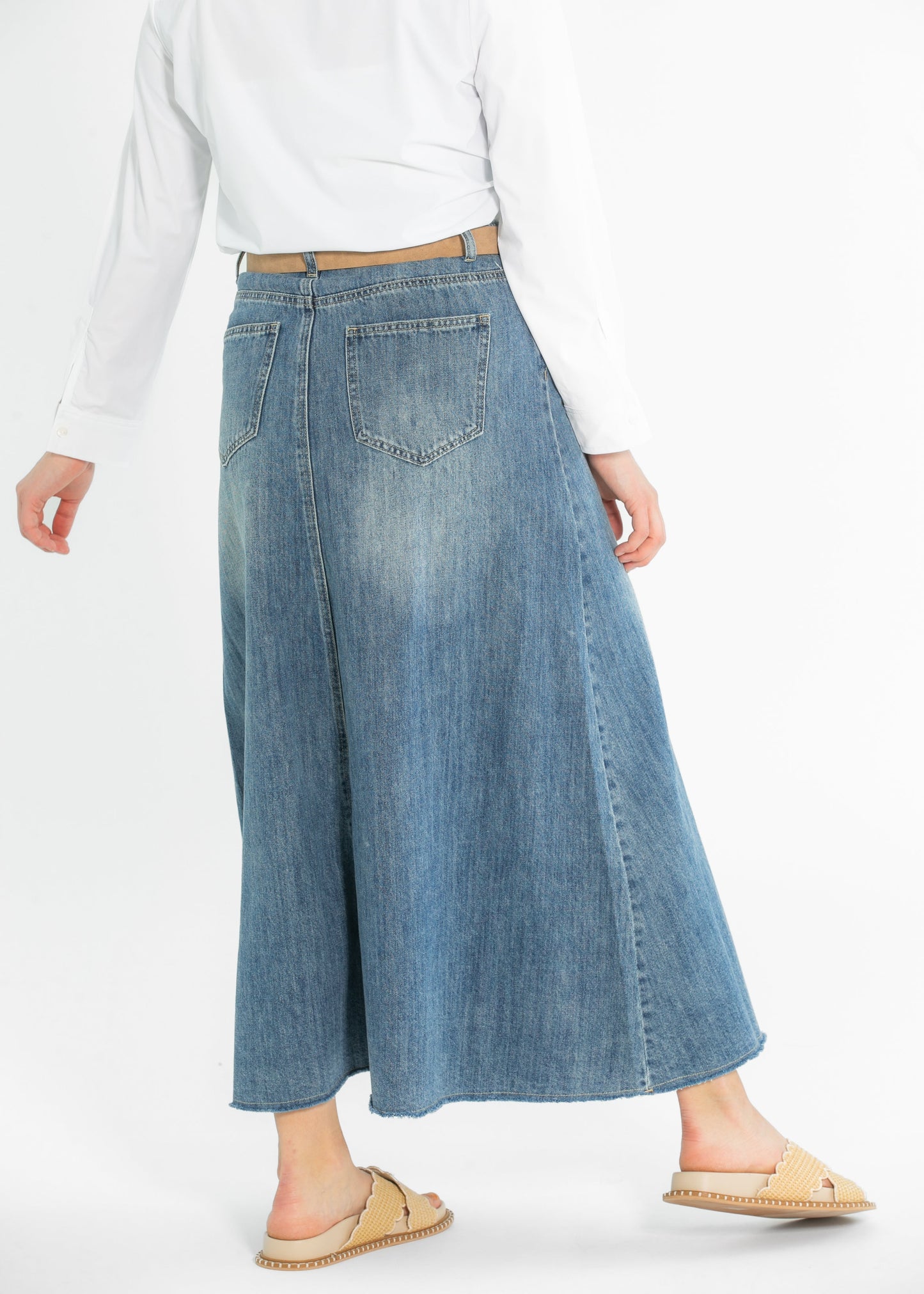 Heartloom® Kiera A-line Denim Maxi Skirt FF Skirts