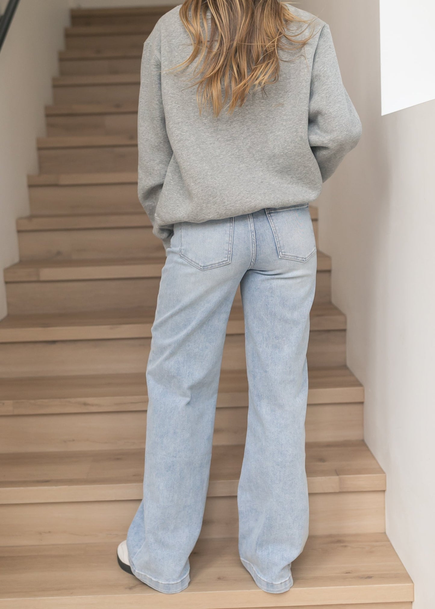 High Rise Full Length Wide Leg Jeans FF Pants