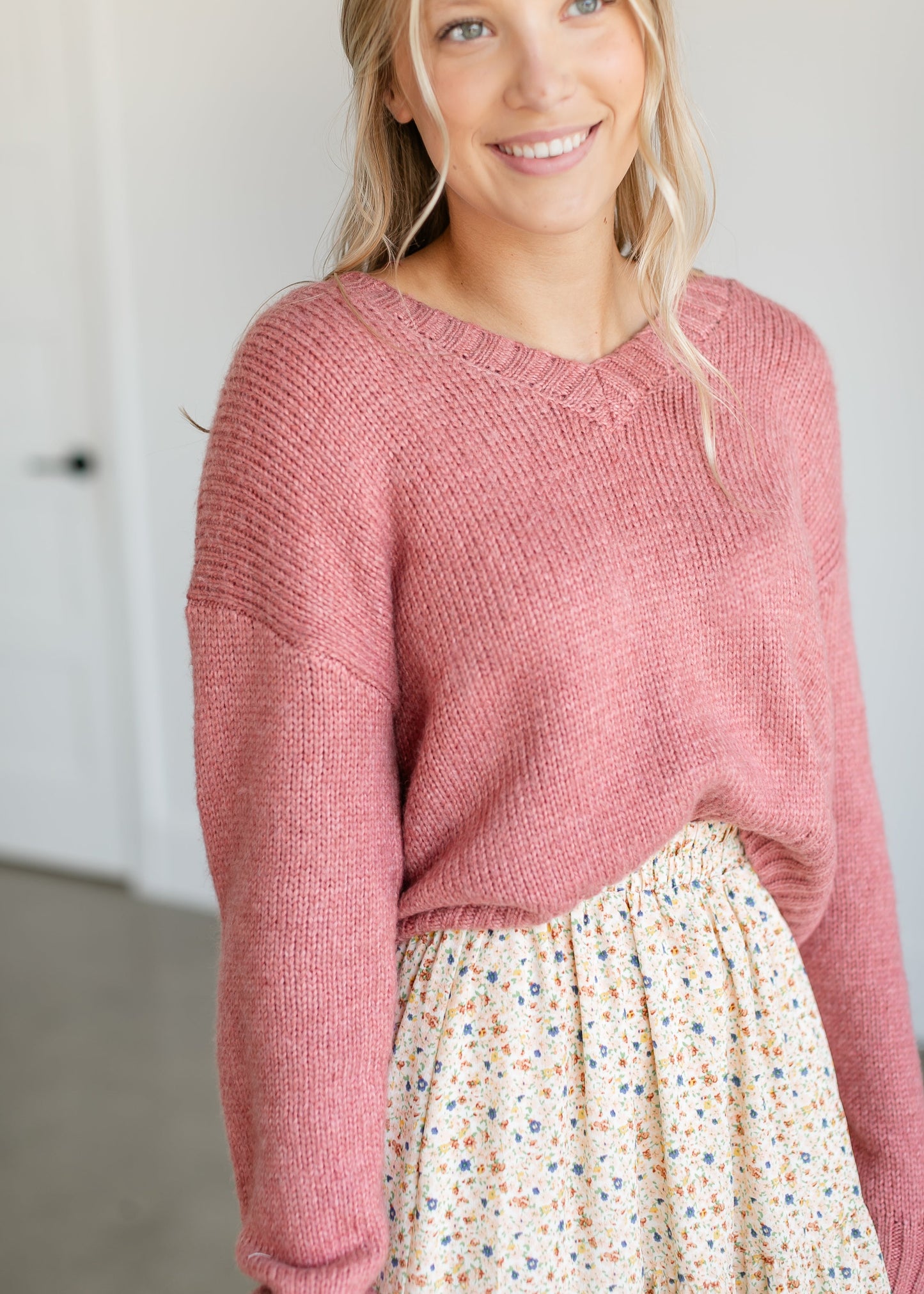 Houston Drop Shoulder Sweater FF Tops