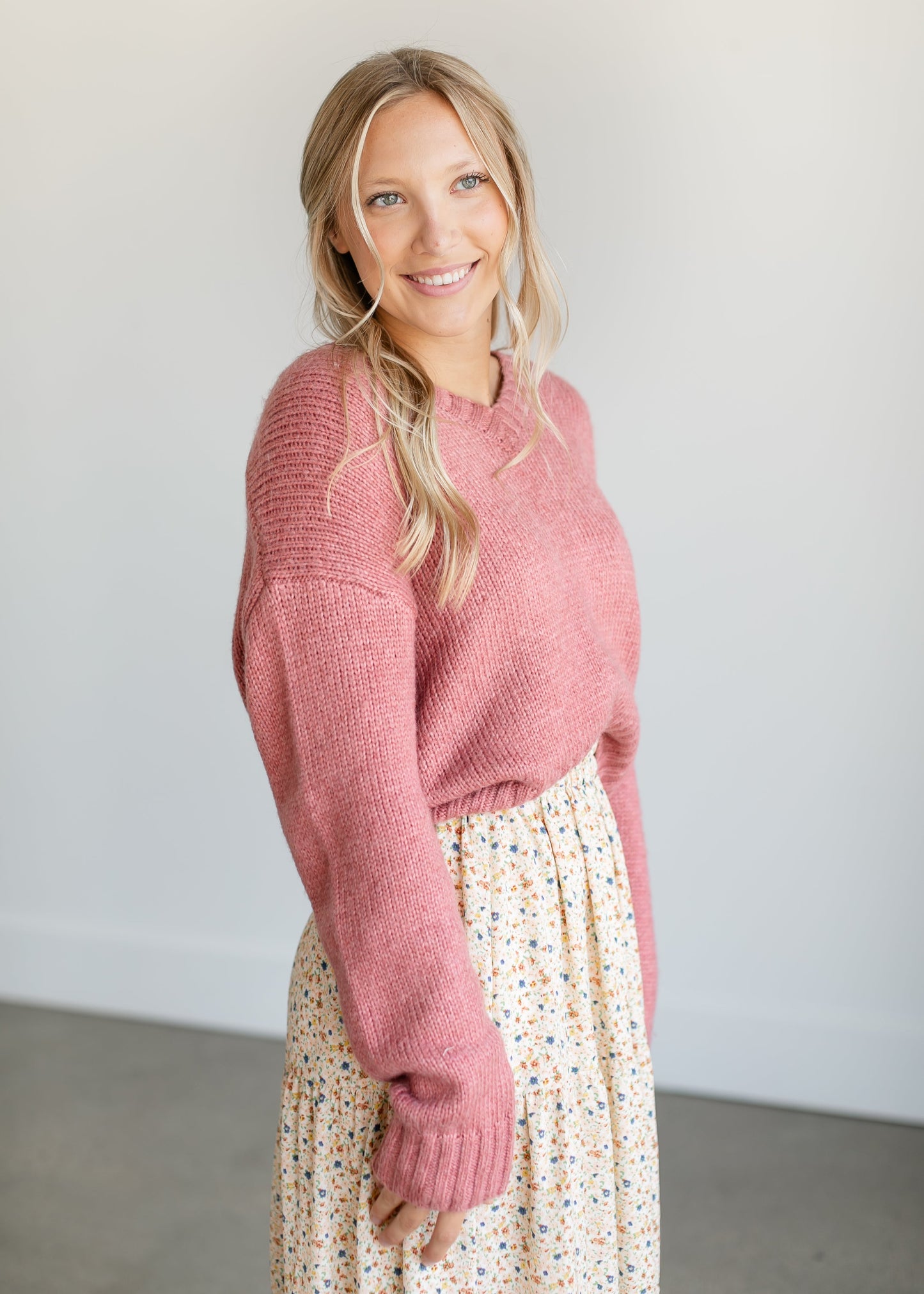 Houston Drop Shoulder Sweater FF Tops