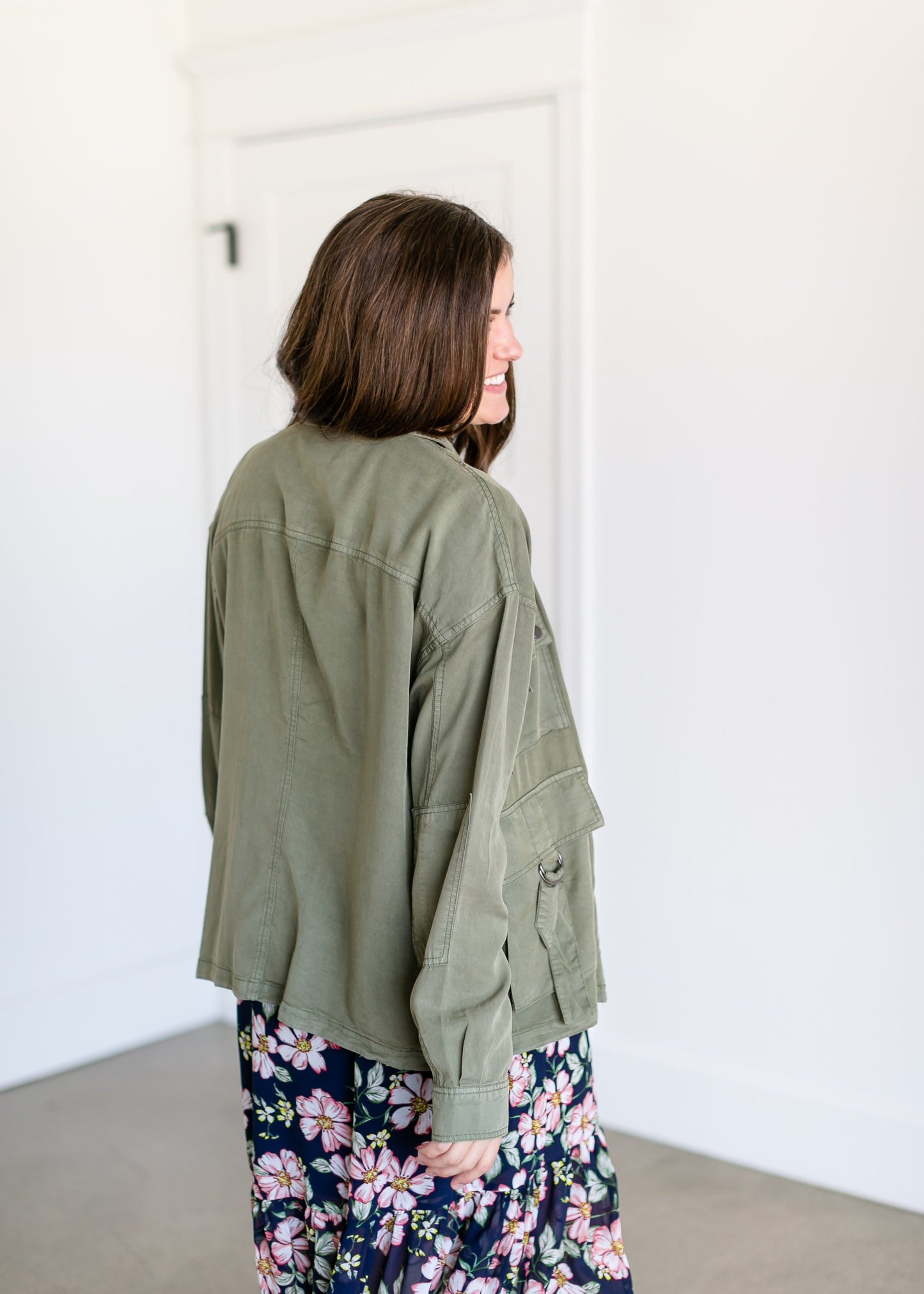 Ingrid Olive Utility Jacket FF Tops