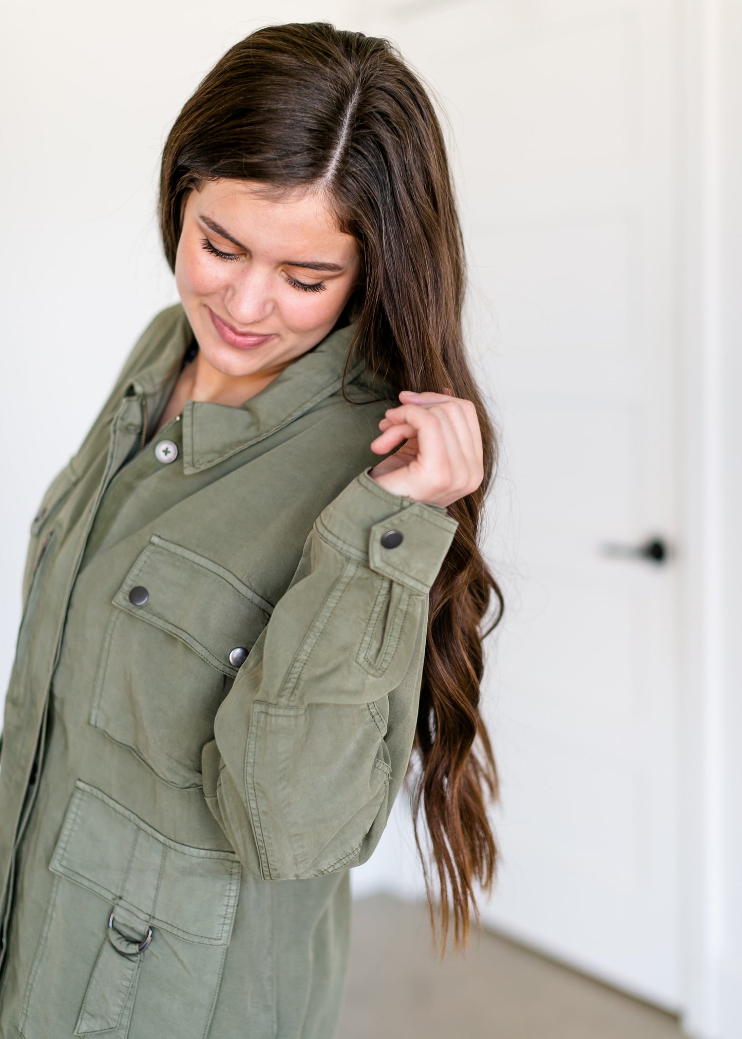 Ingrid Olive Utility Jacket FF Tops