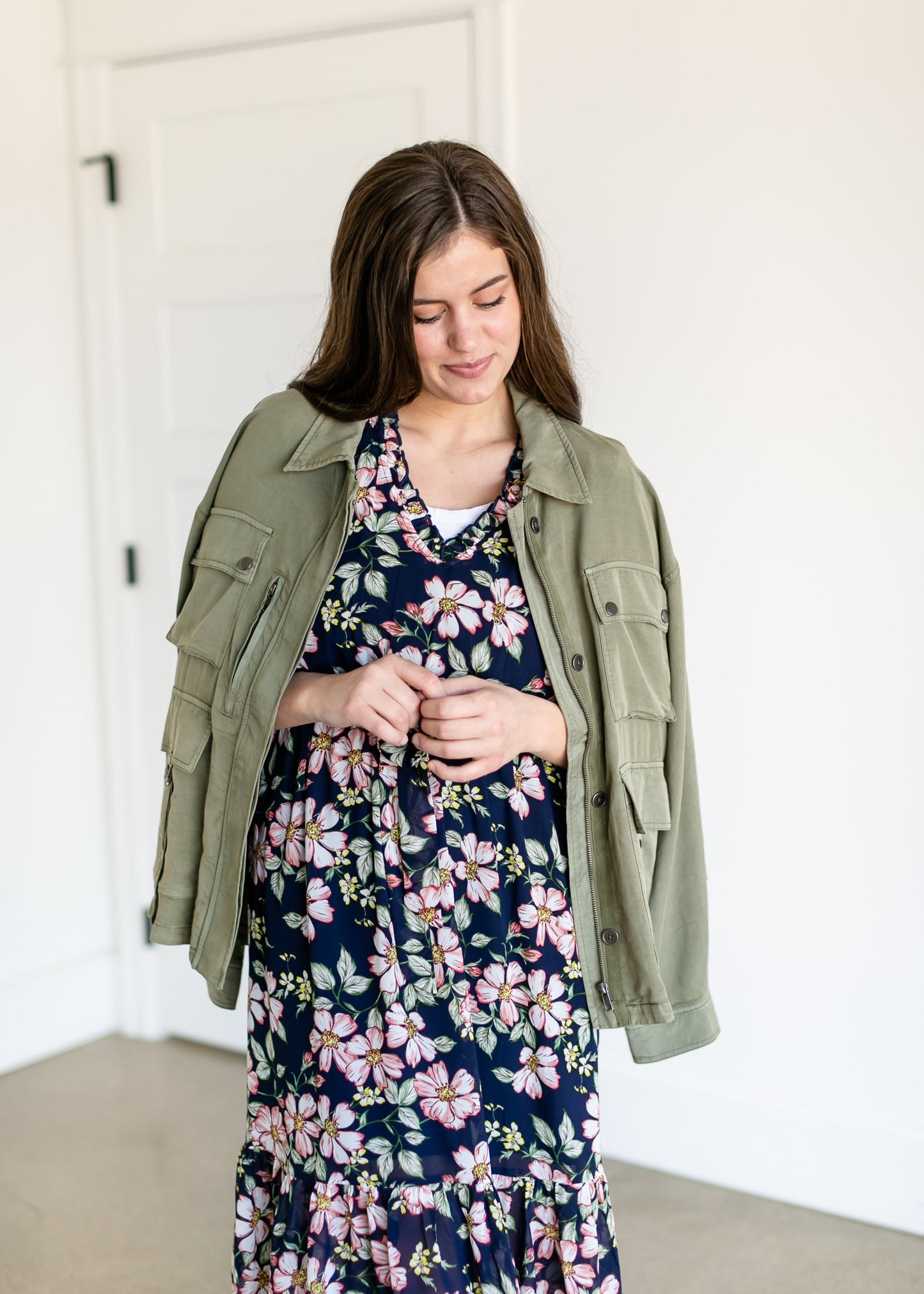 Ingrid Olive Utility Jacket FF Tops