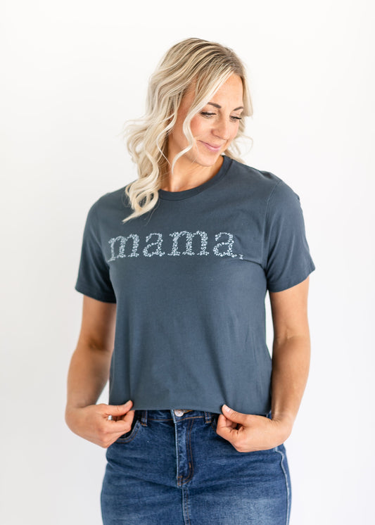 Inherit Mama Floral Graphic Crewneck T-shirt IC Tops