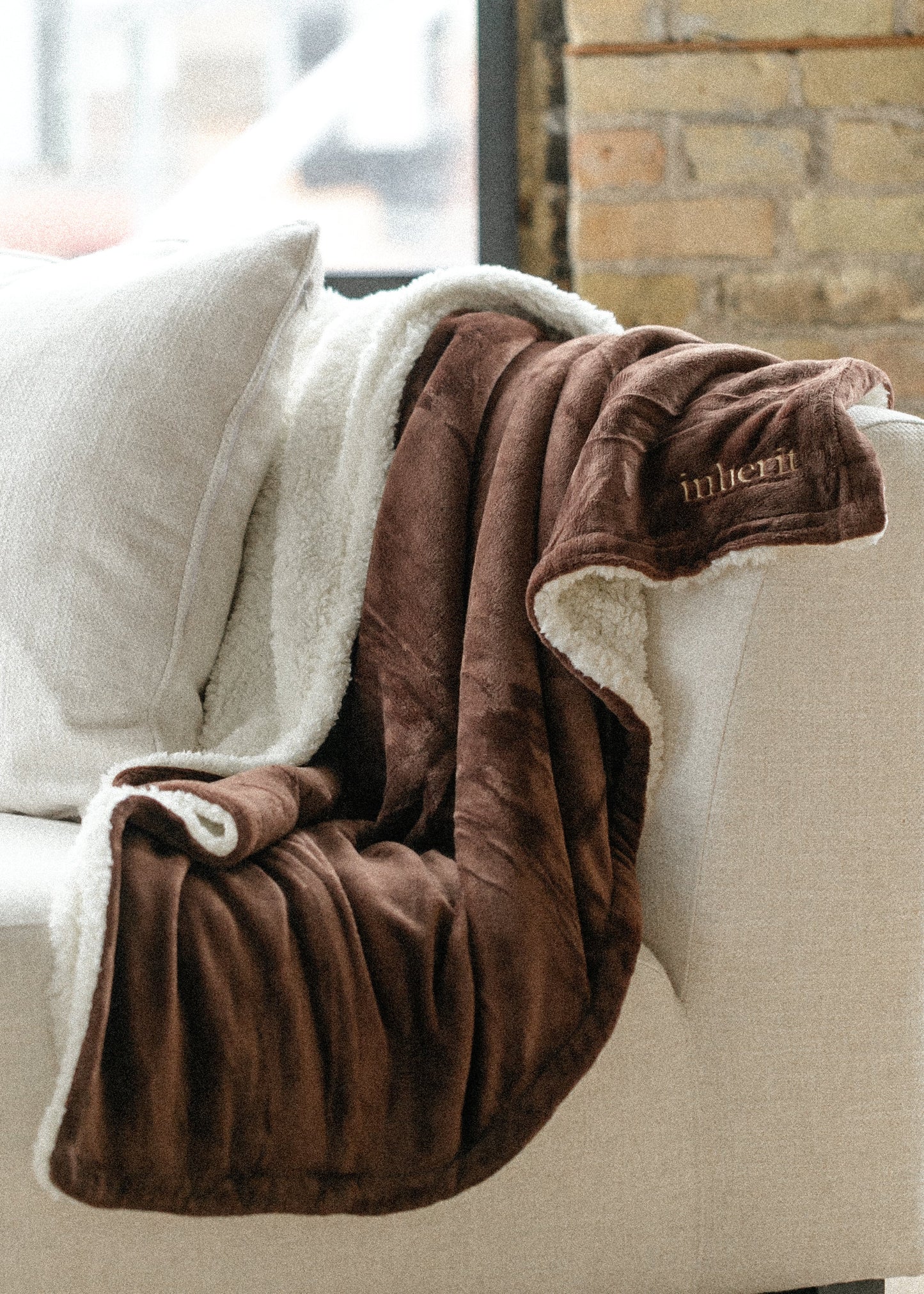 Inherit Softest-Ever Chocolate Sherpa Throw FF Home + Lifestyle