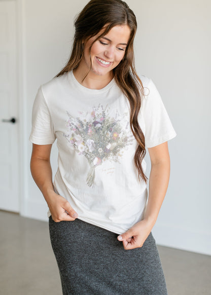 Inherit Watercolor Bouquet Graphic T-shirt IC Tops