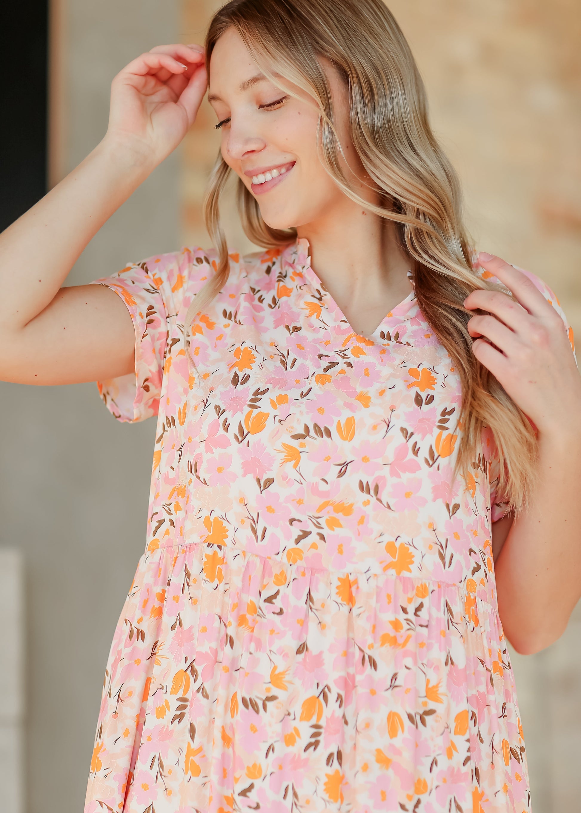 Jaydrien Floral Flutter Sleeve Maxi Dress IC Dresses