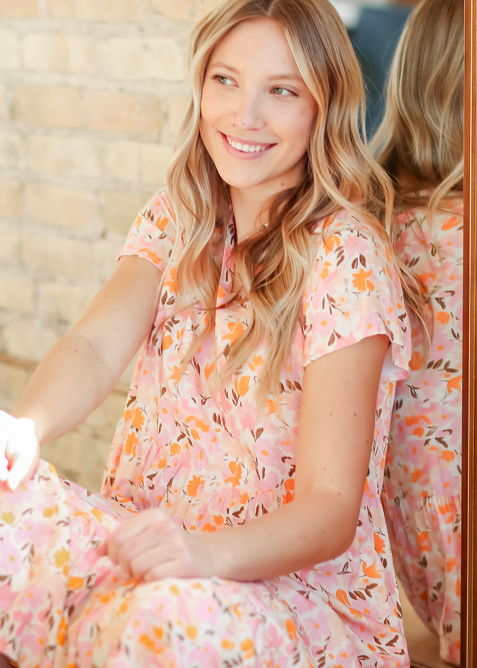 Jaydrien Floral Flutter Sleeve Maxi Dress IC Dresses