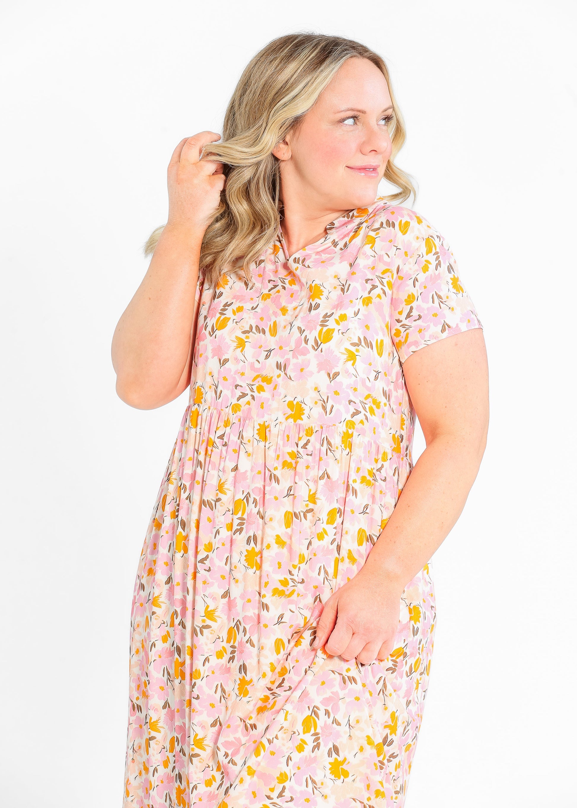 Jaydrien Floral Flutter Sleeve Maxi Dress IC Dresses