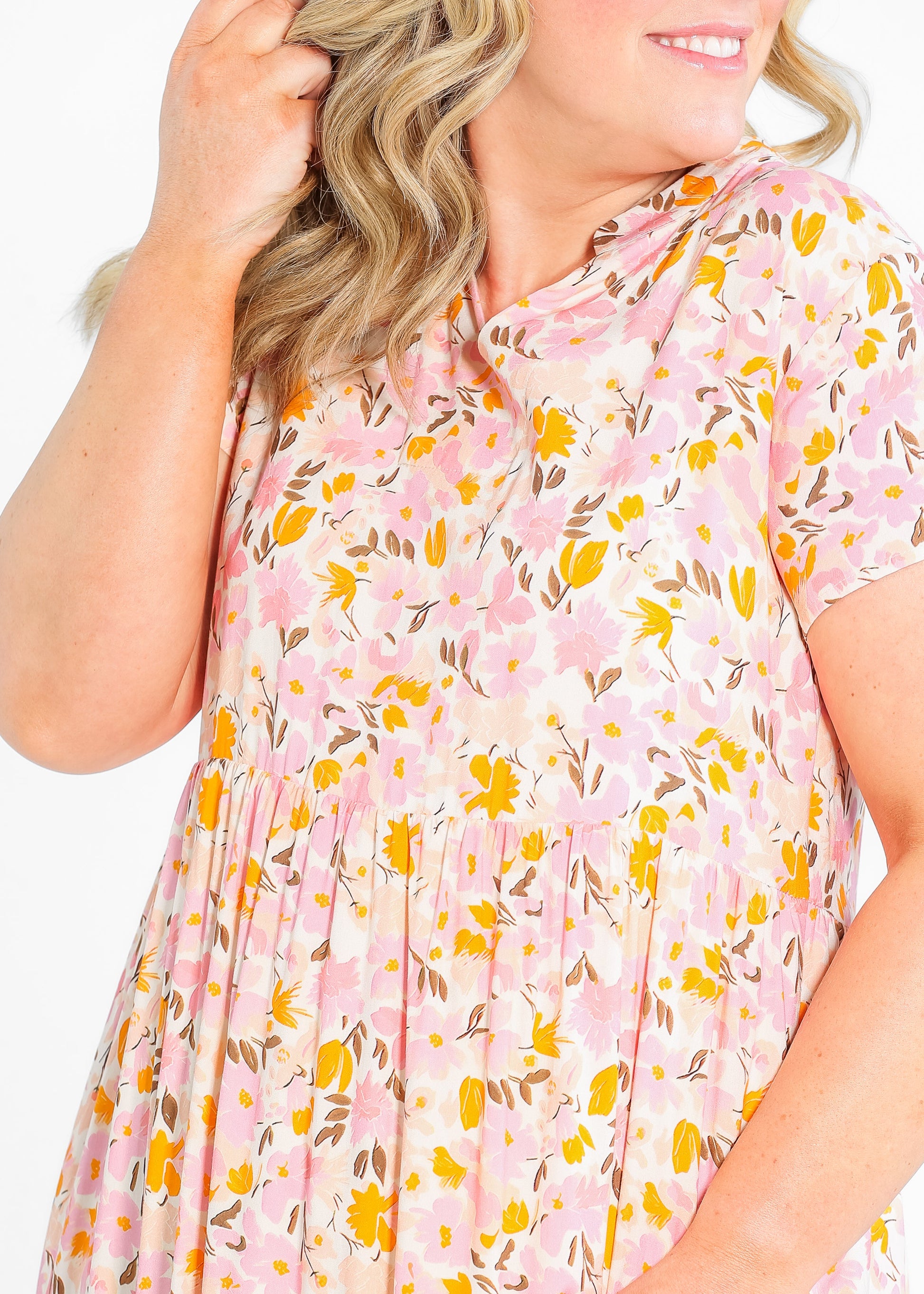 Jaydrien Floral Flutter Sleeve Maxi Dress IC Dresses