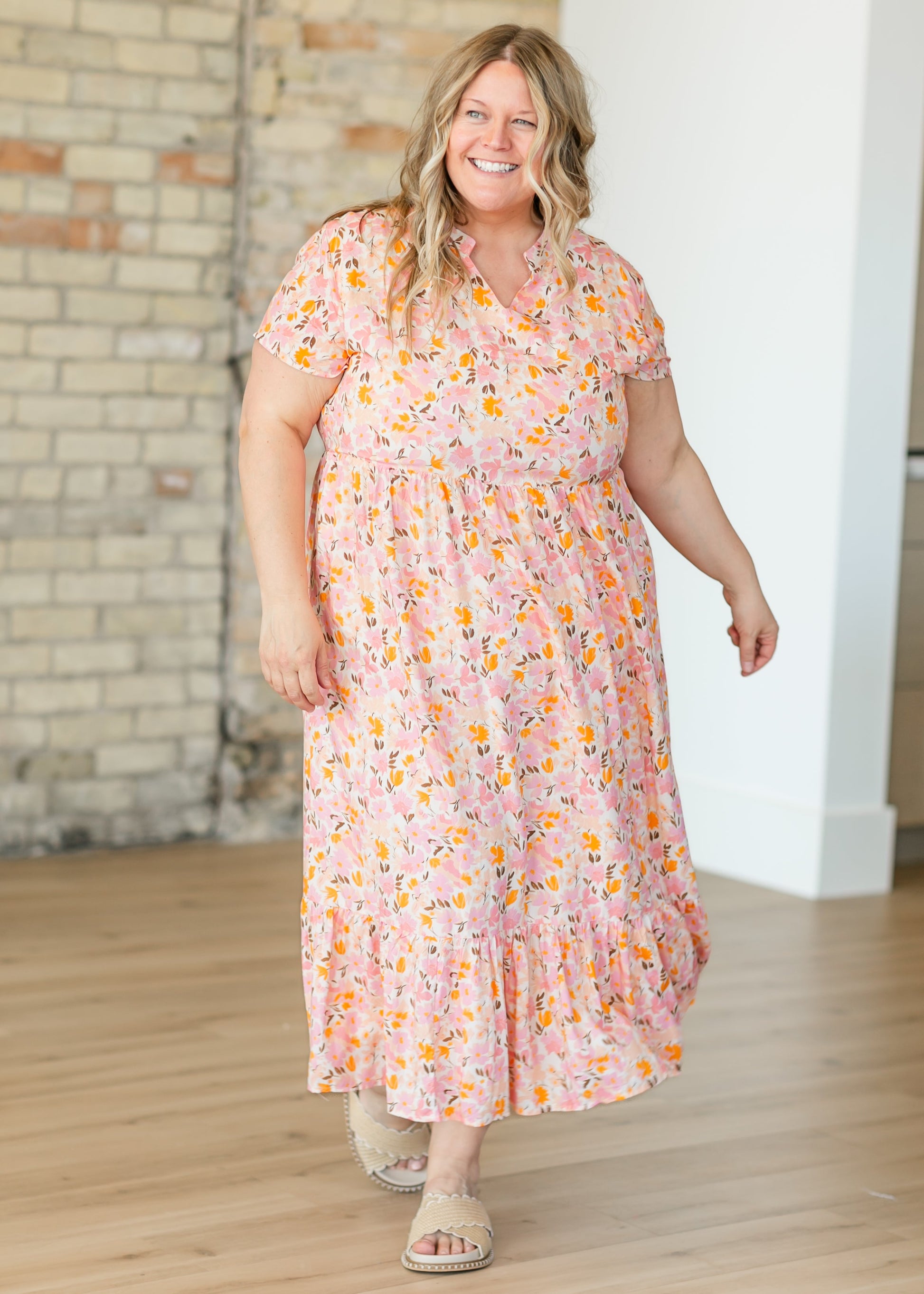 Jaydrien Floral Flutter Sleeve Maxi Dress IC Dresses