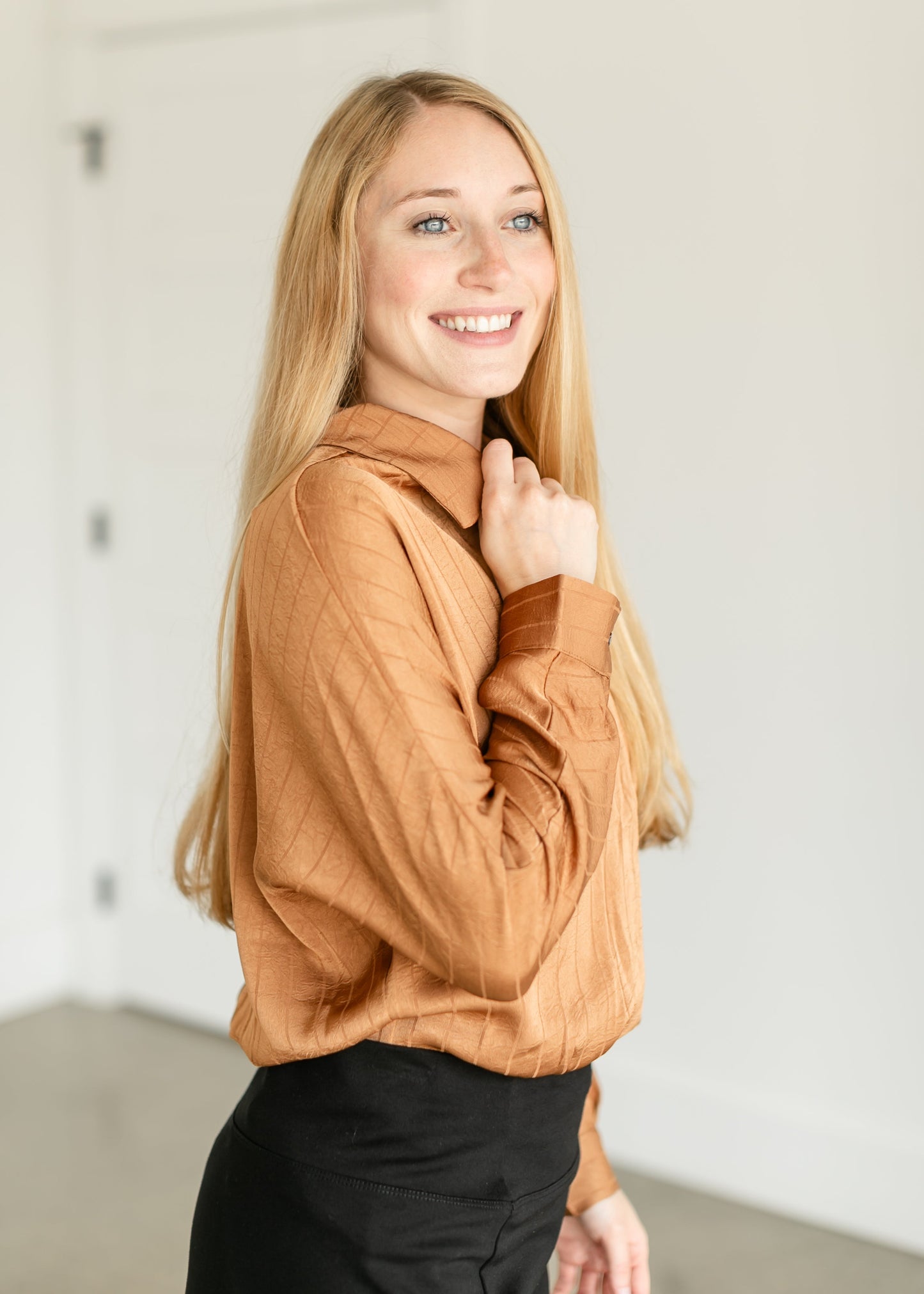 Jeanie Button Up Bodysuit Top FF Tops