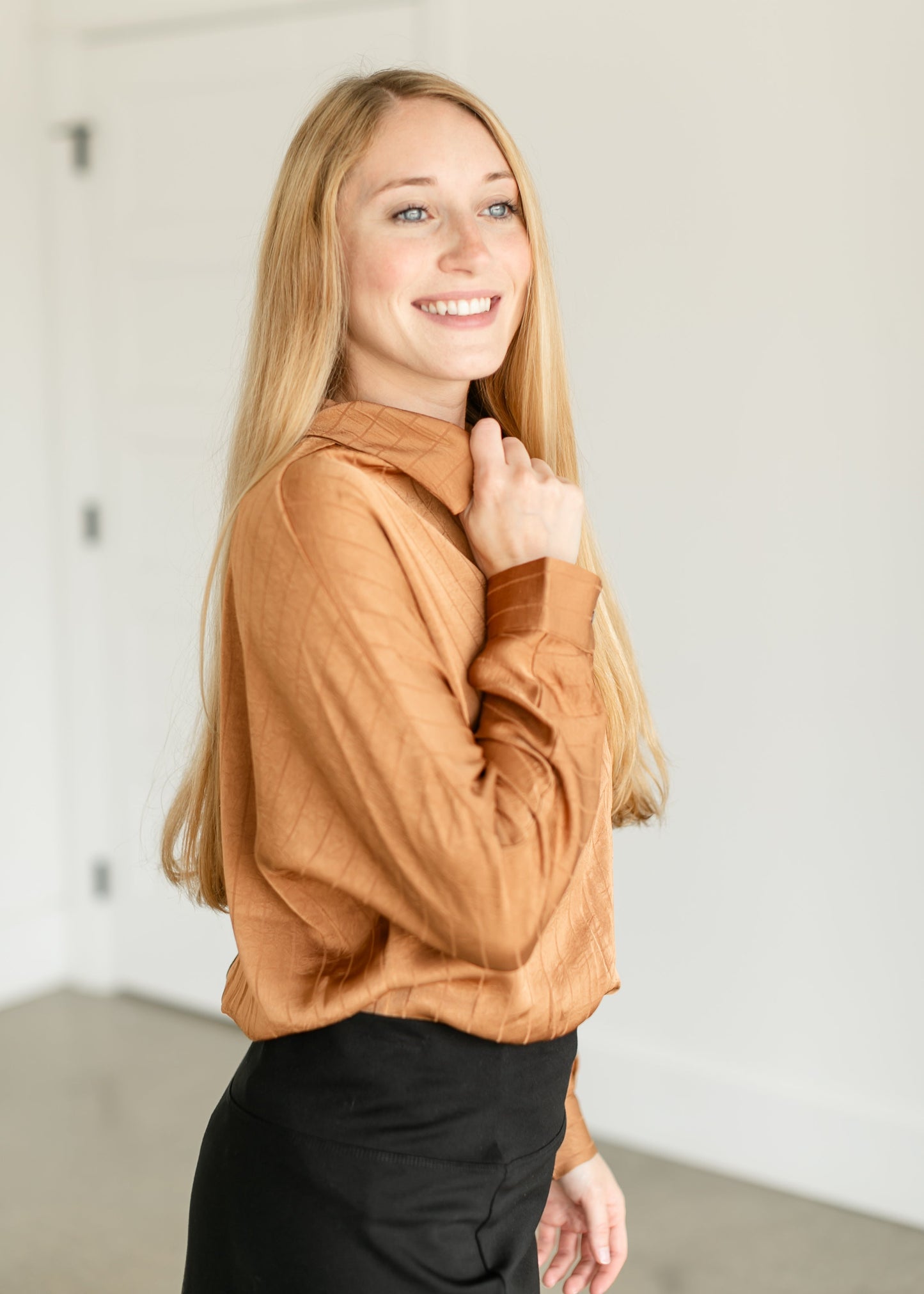 Jeanie Button Up Bodysuit Top FF Tops