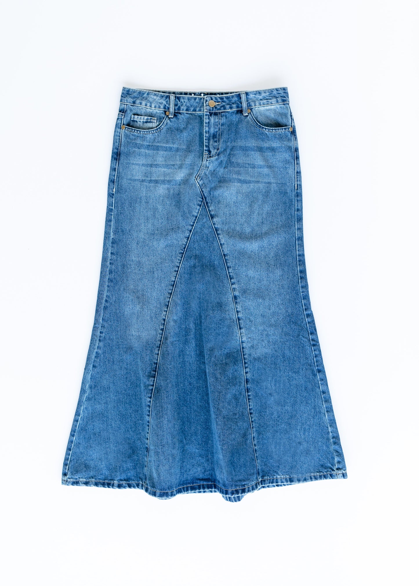 Jennifer A-Line Long Denim Skirt - FINAL SALE IC Skirts