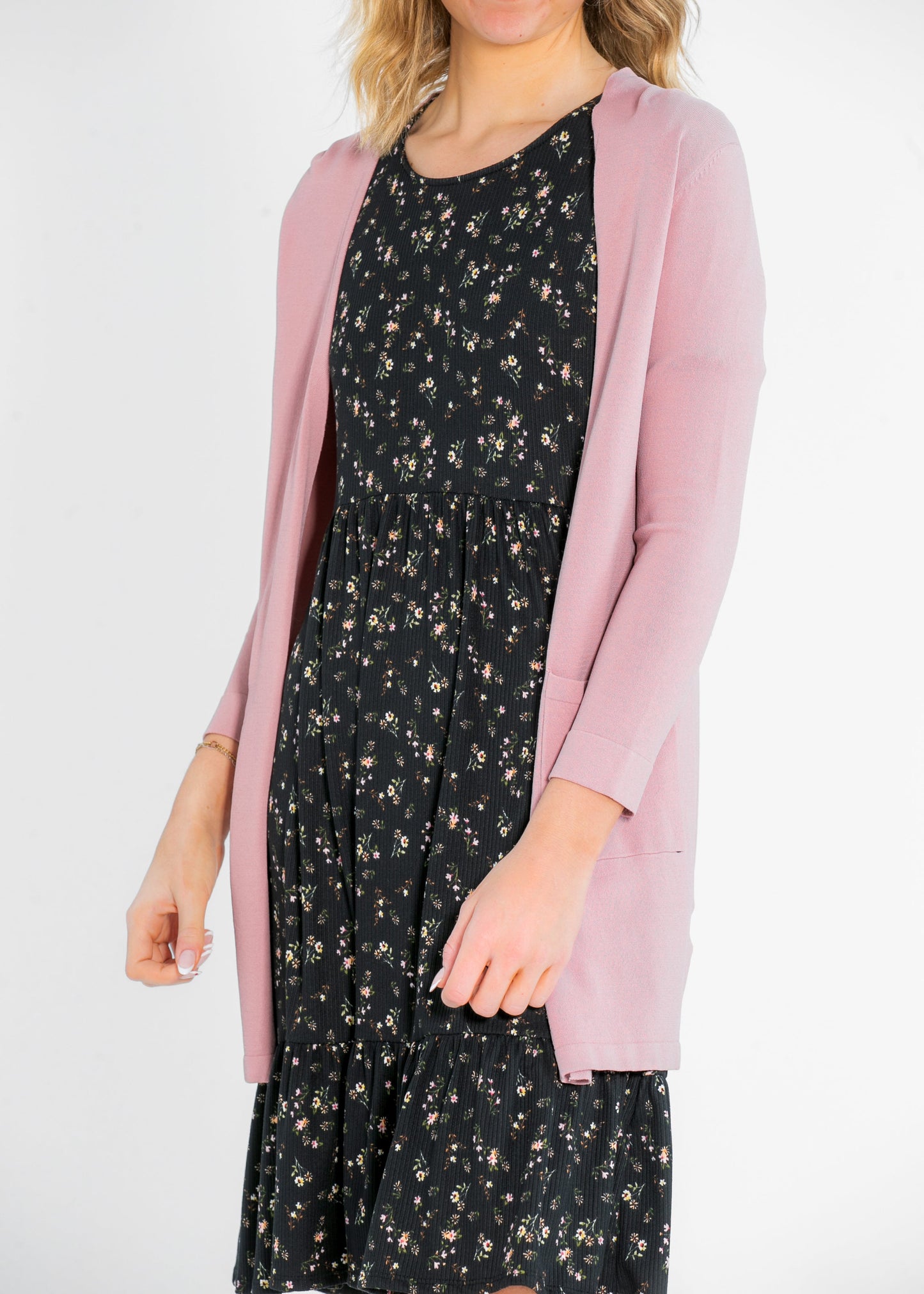 Jess Smocked Short Sleeve Midi Dress IC Dresses