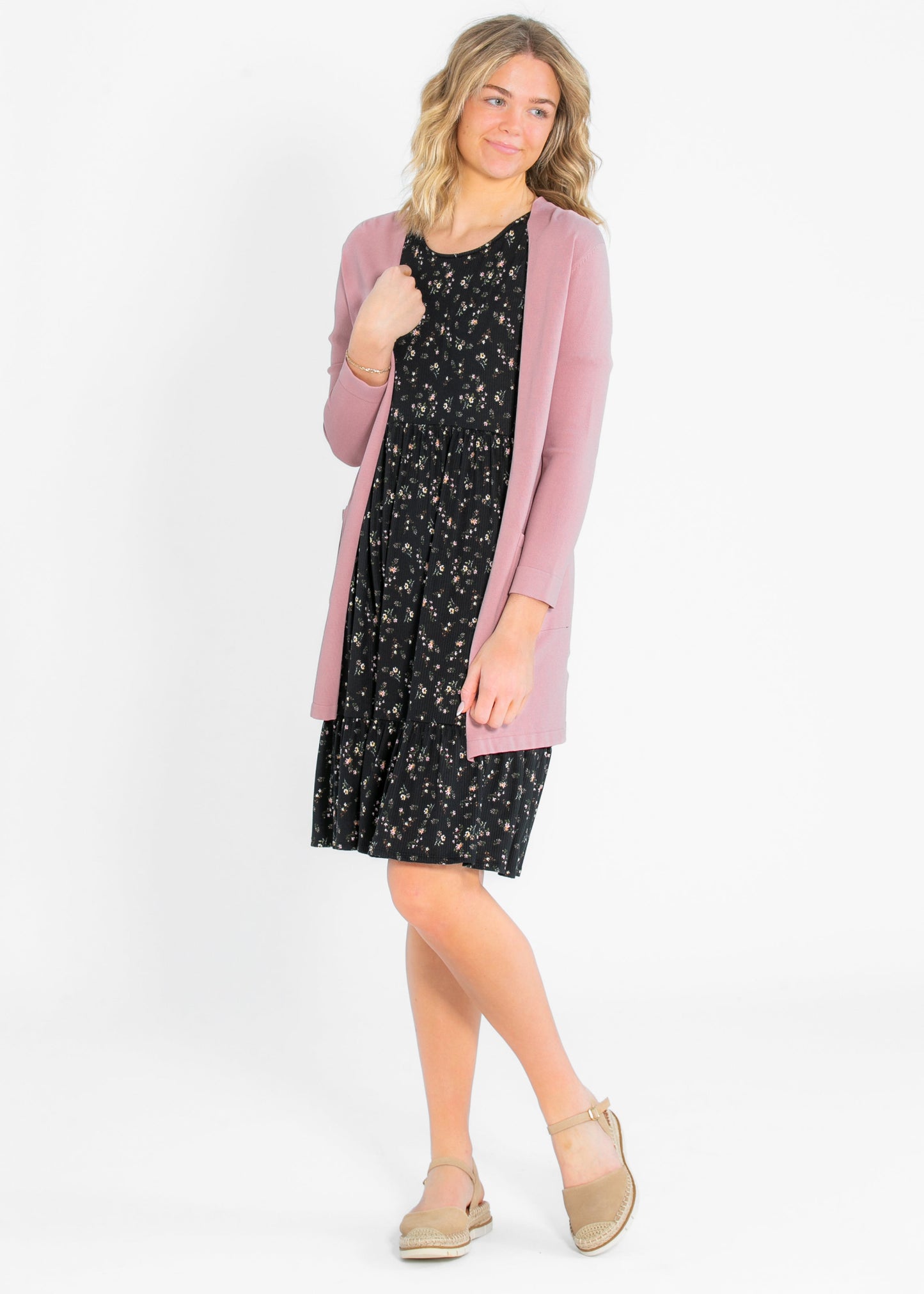 Jess Smocked Short Sleeve Midi Dress IC Dresses