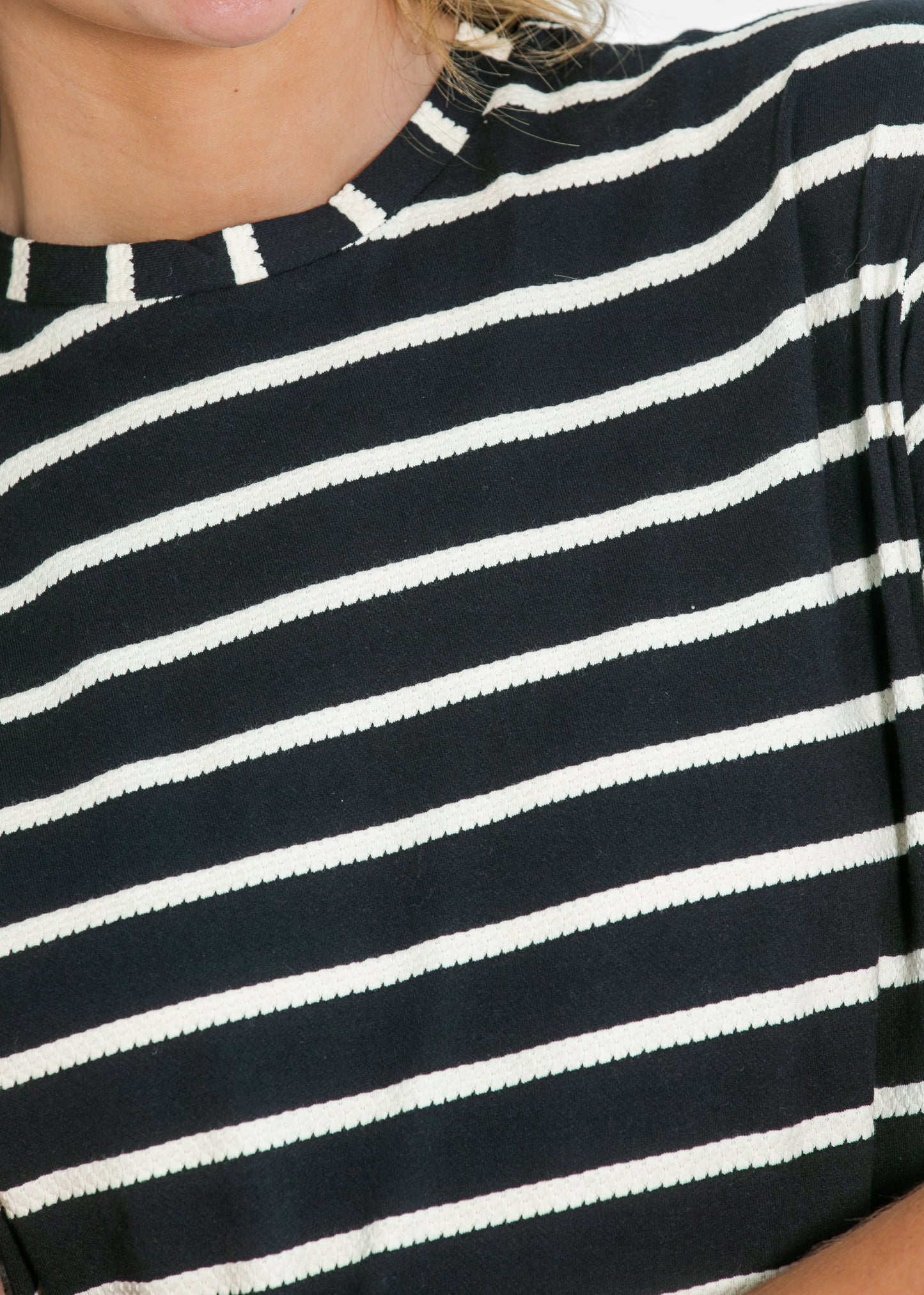 Jett Ivory Striped Cotton T-shirt Dress FF Dresses