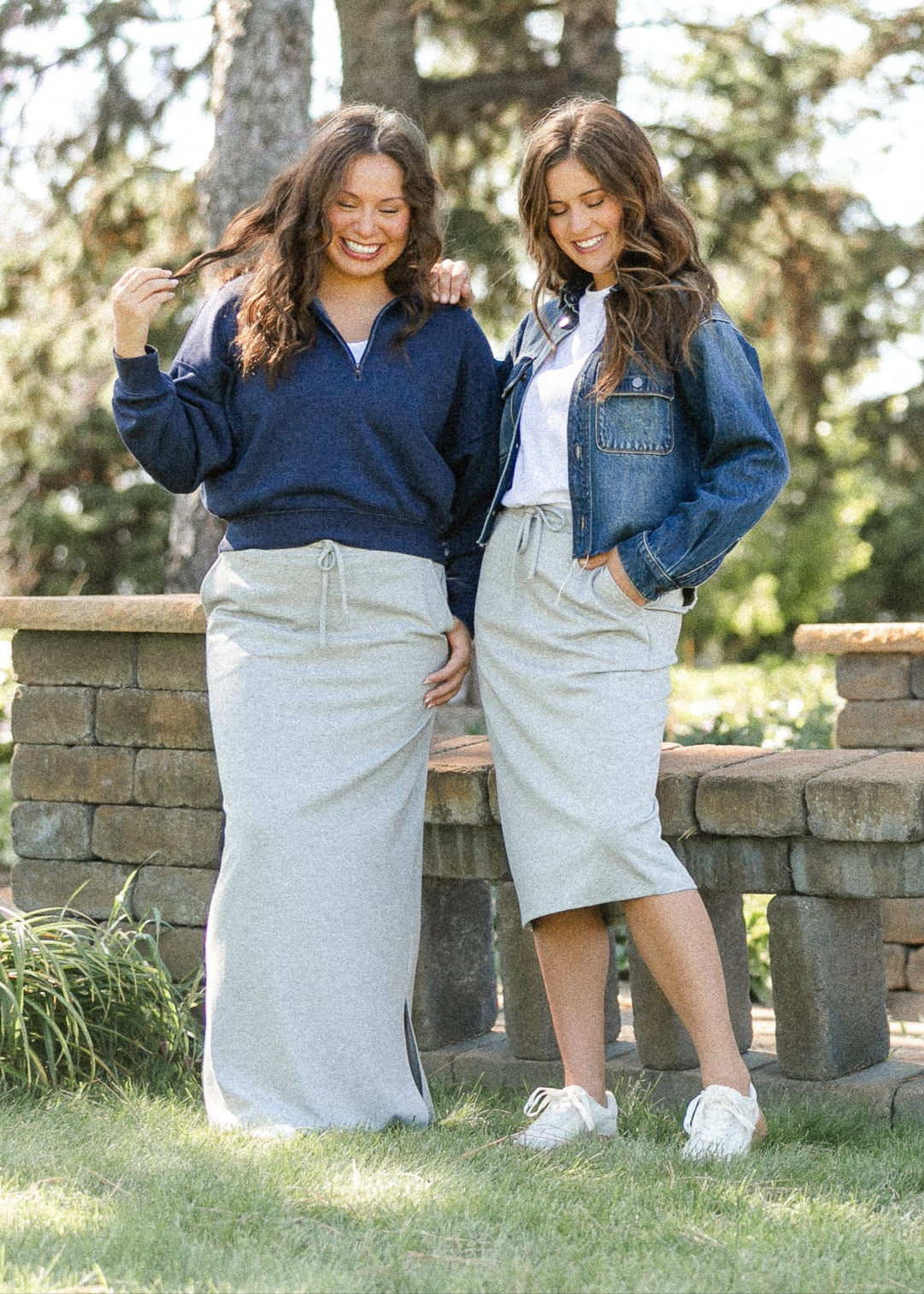 Jordan Knit Midi Skirt Heather Gray IC Skirts