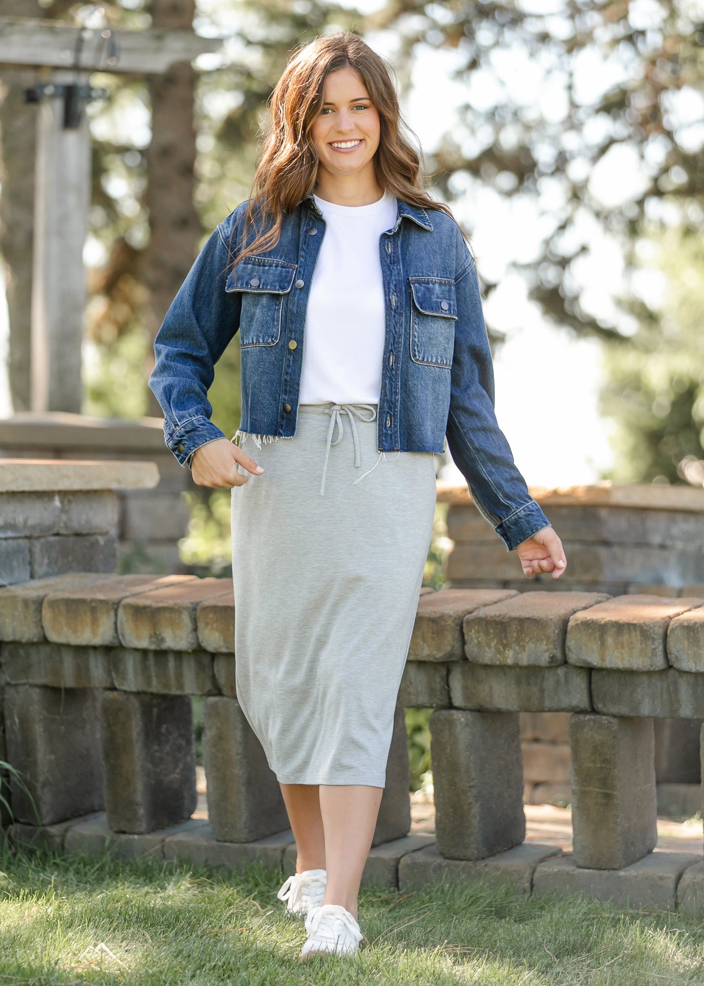 Jordan Knit Midi Skirt Heather Gray IC Skirts