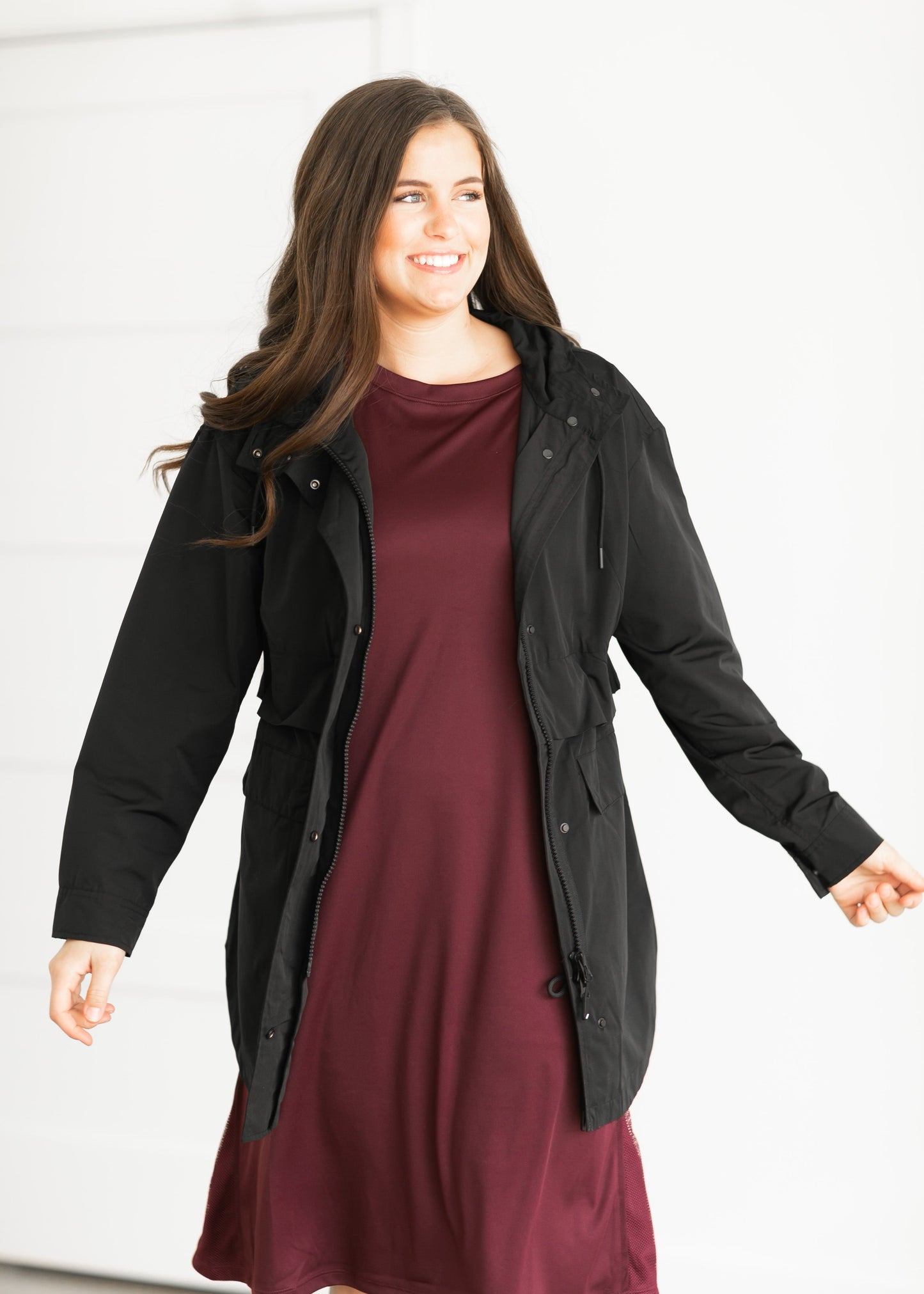 Kameron Long Relaxed Fit Zip Up Jacket Tops