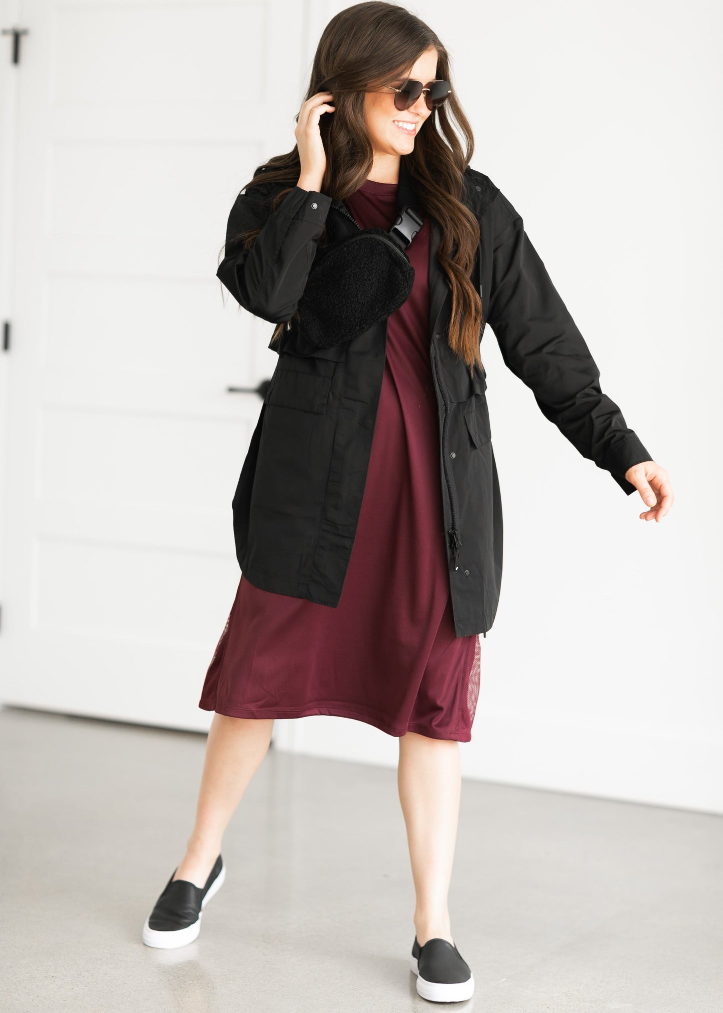 Kameron Long Relaxed Fit Zip Up Jacket Tops