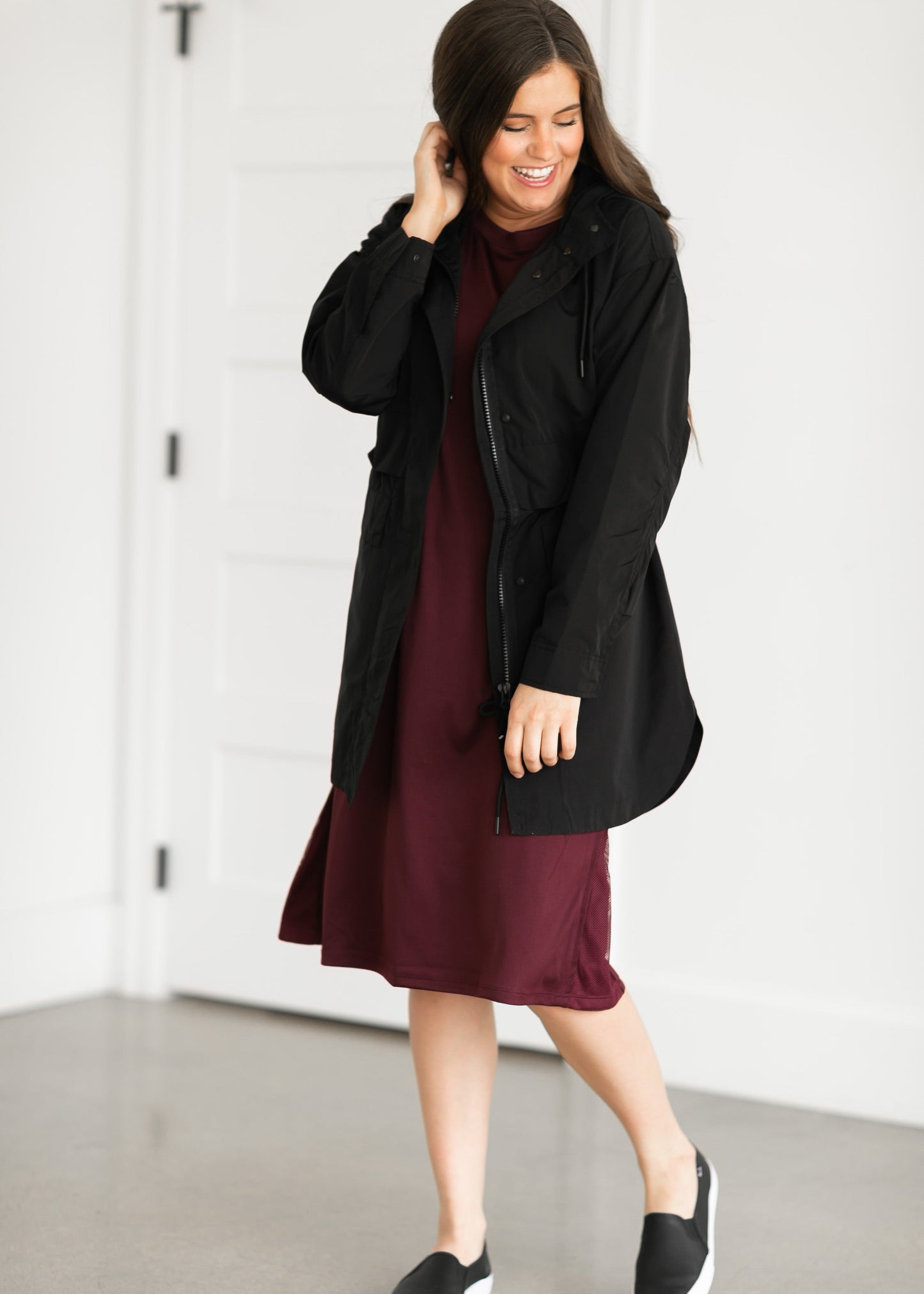 Kameron Long Relaxed Fit Zip Up Jacket Tops