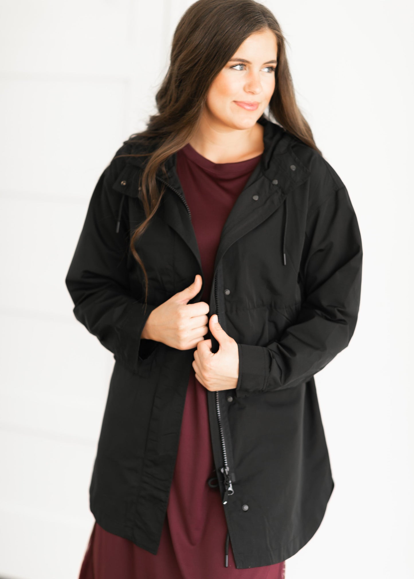 Kameron Long Relaxed Fit Zip Up Jacket Tops