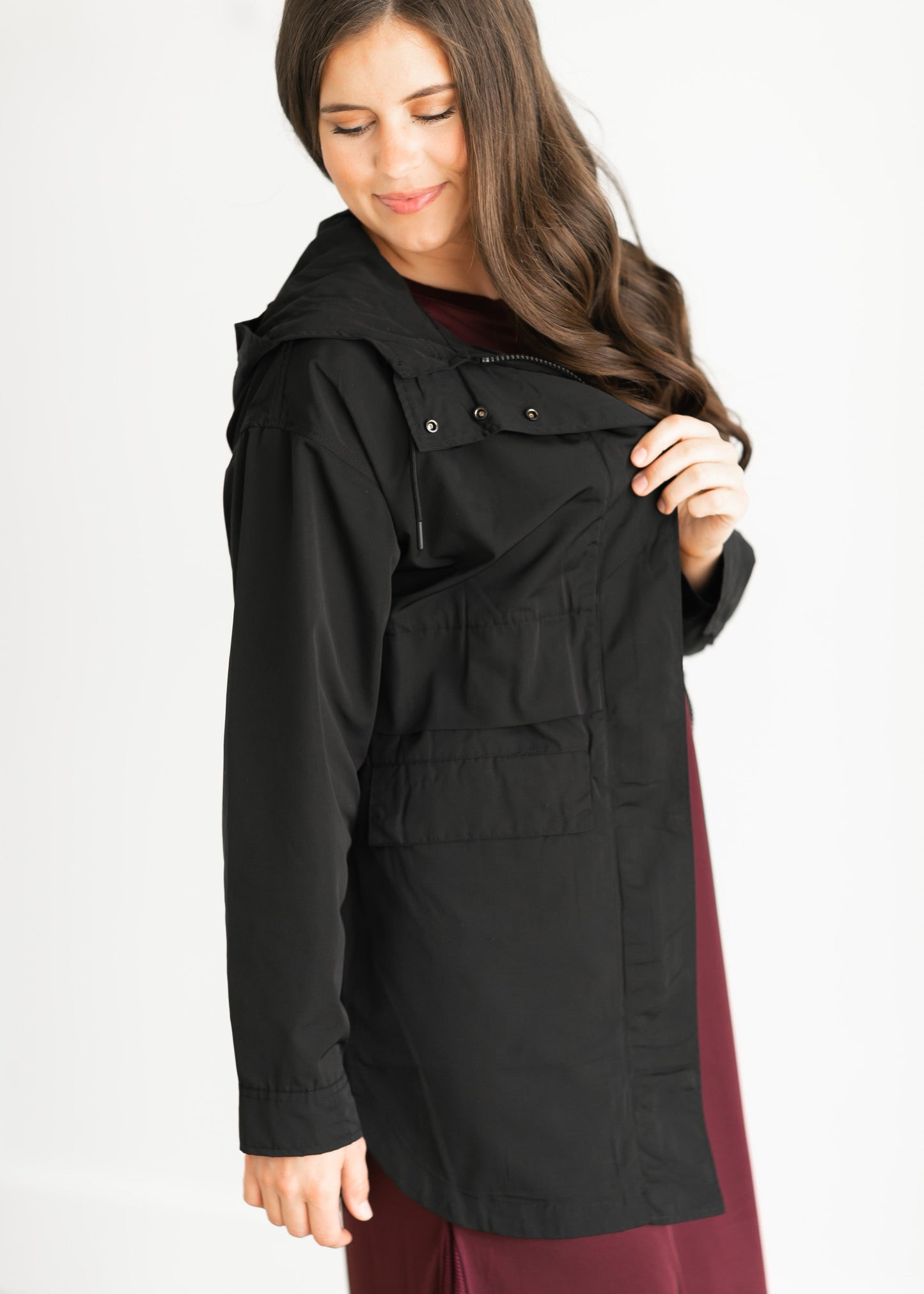 Kameron Long Relaxed Fit Zip Up Jacket Tops