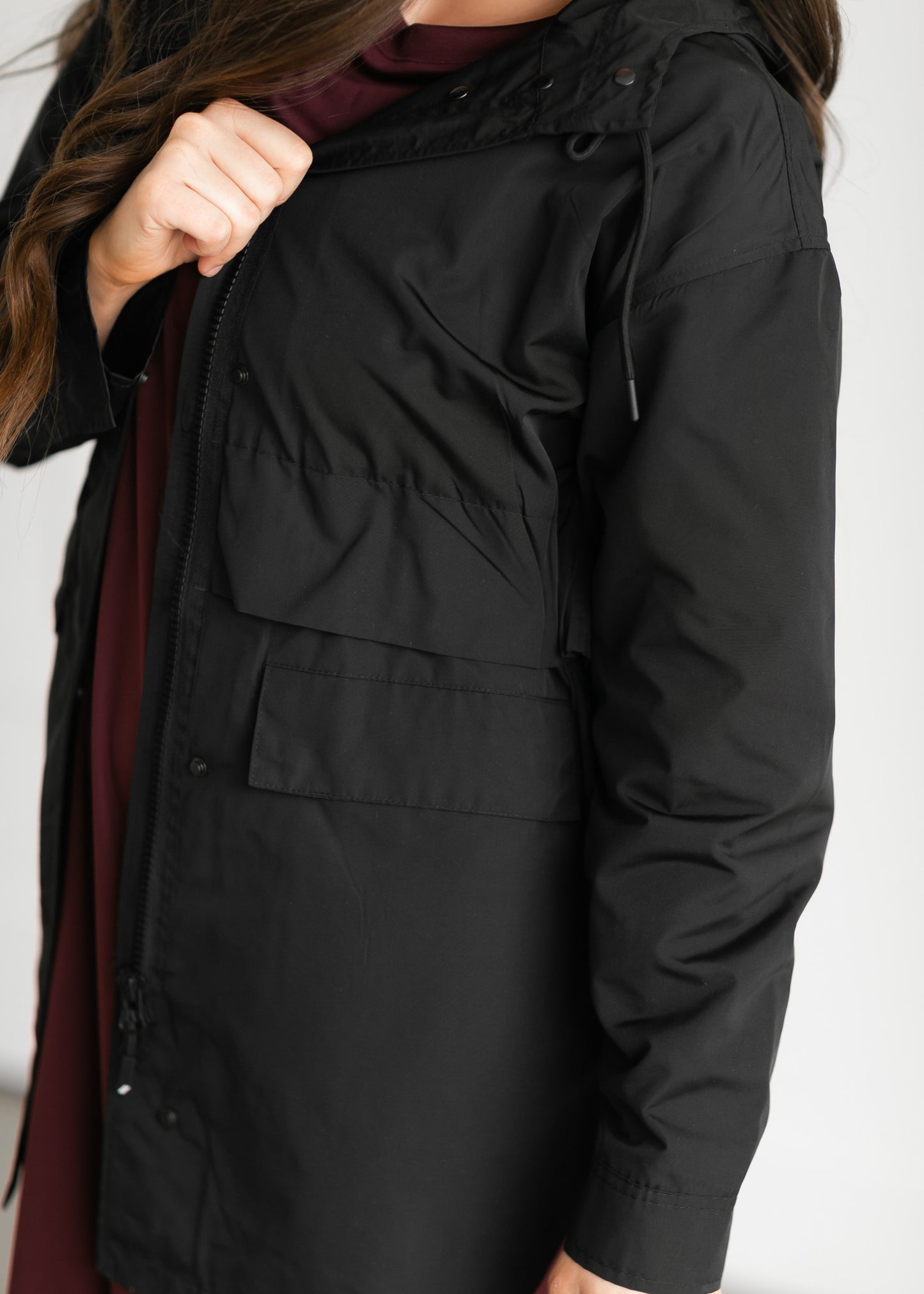 Kameron Long Relaxed Fit Zip Up Jacket Tops