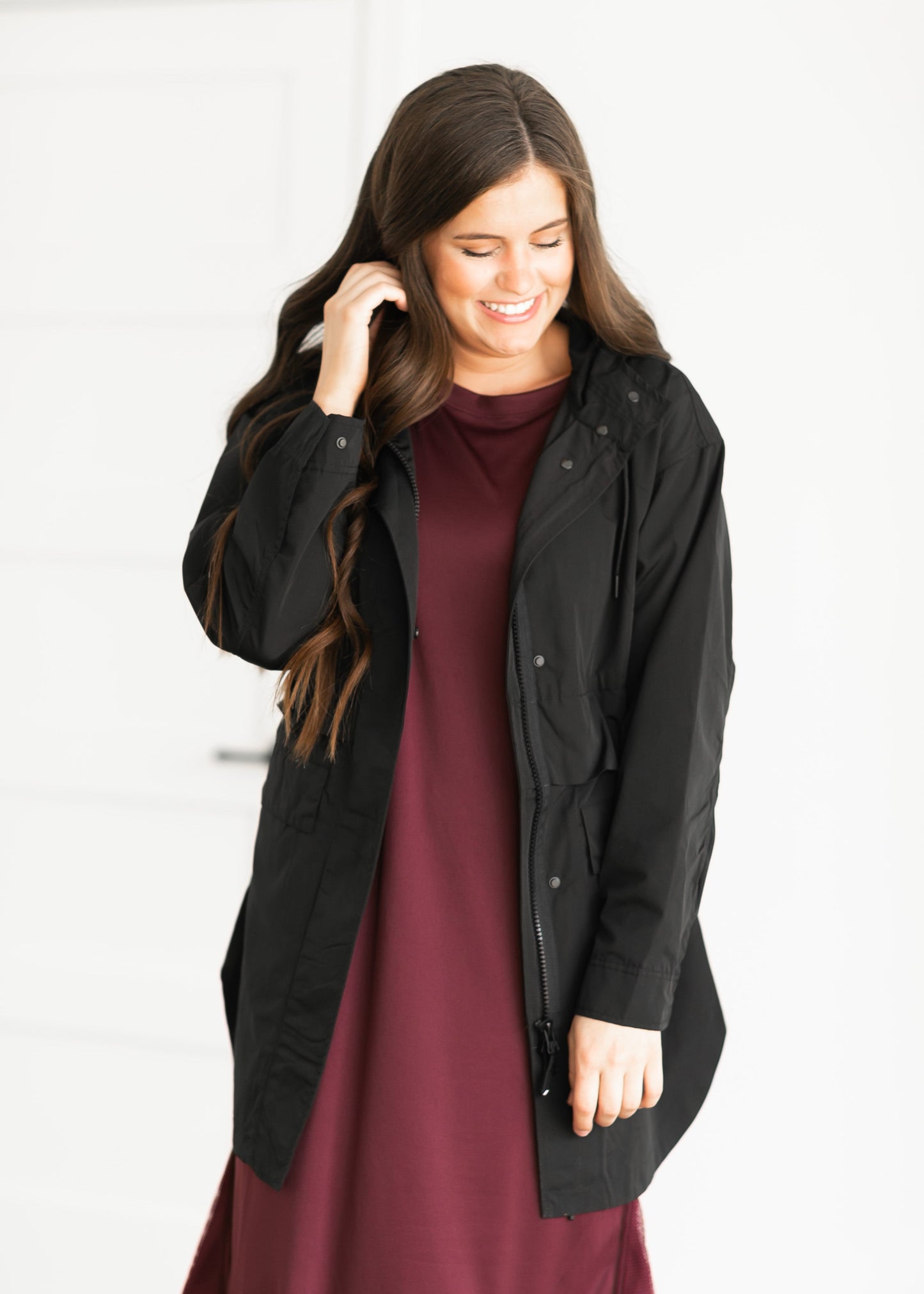 Kameron Long Relaxed Fit Zip Up Jacket Tops
